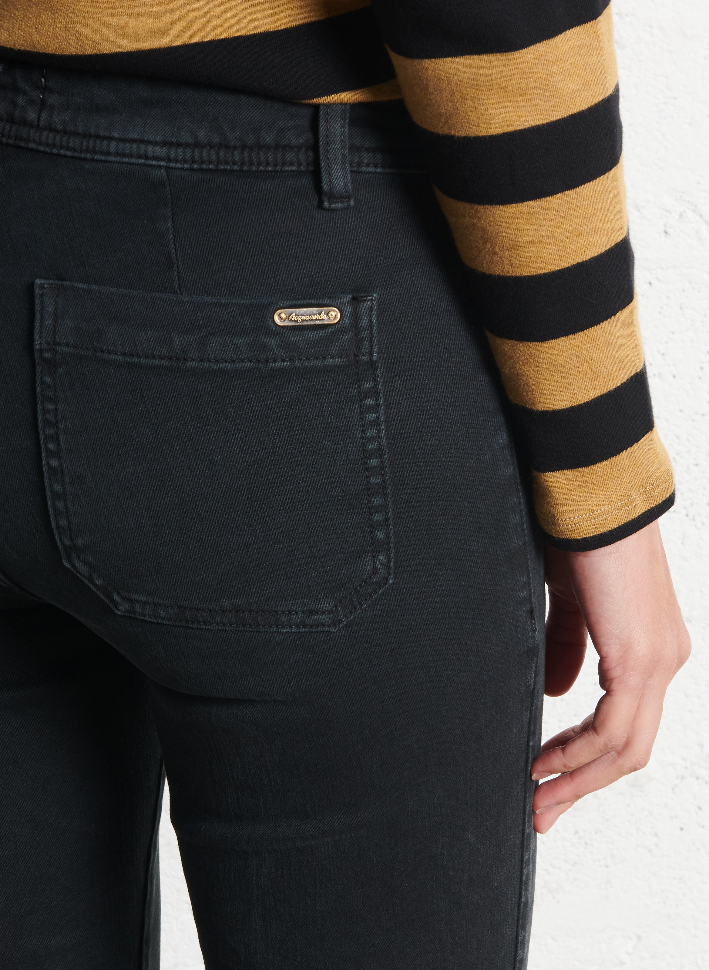 Flared jeans - katoenblend ACQUAVERDE Zwart