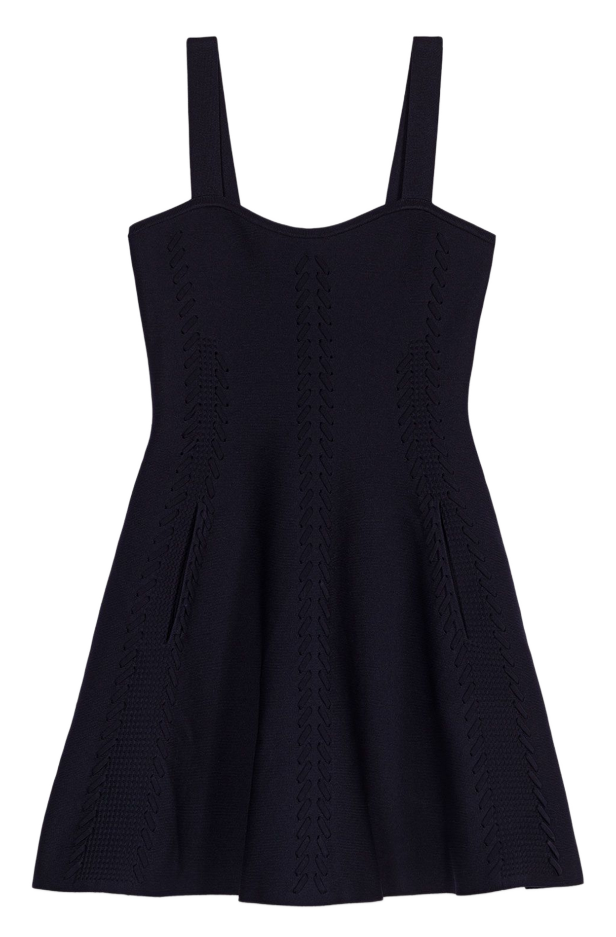 Short skater dress with straps Blue