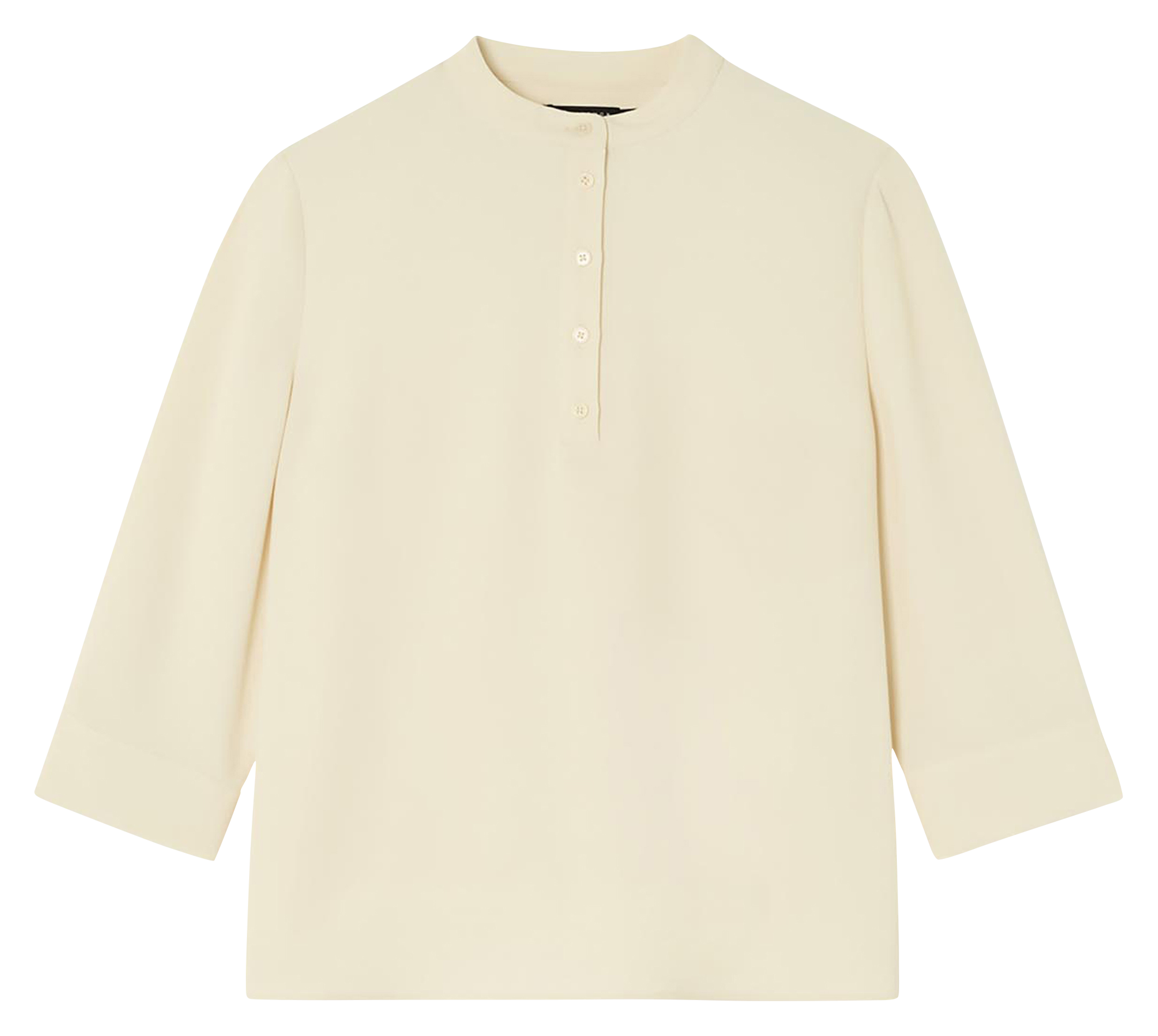 Rundhalsausschnitt-Top in Uni mit 3/4-Ärmeln TARA JARMON Beige