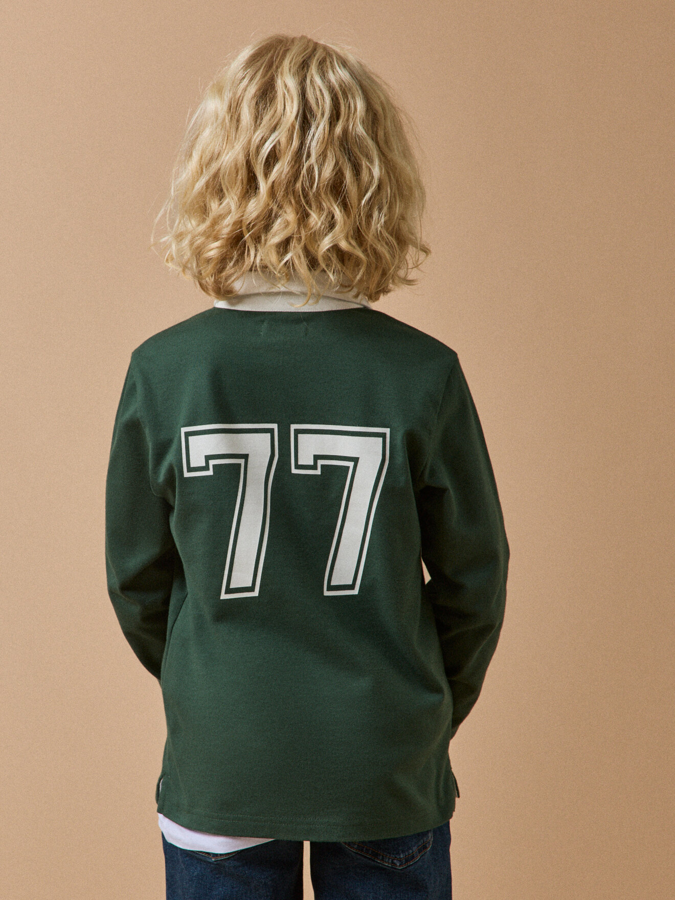 Organic cotton rugby shirt CYRILLUS Green