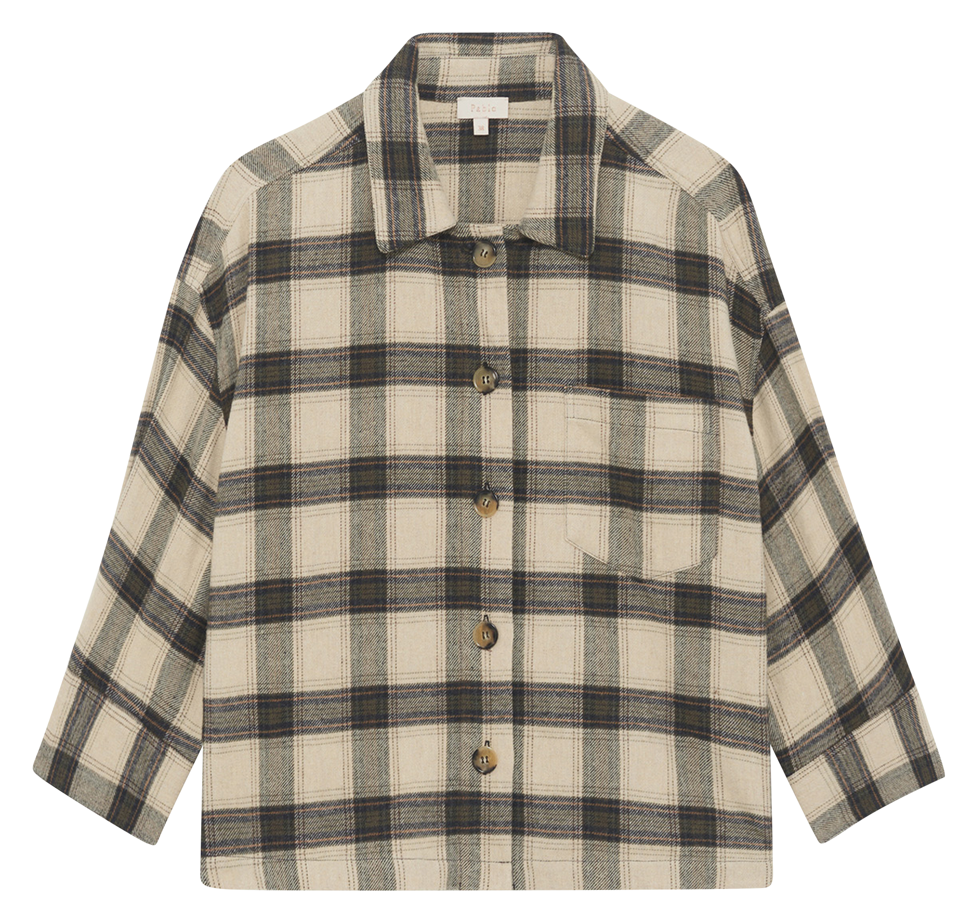 Oversized checked shirt PABLO Khaki