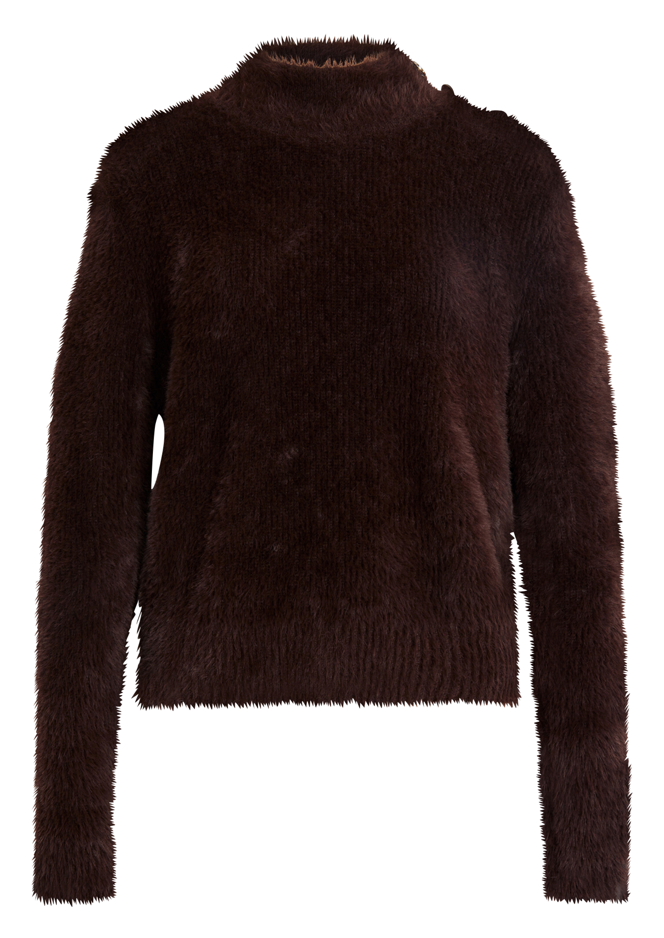 Top van tricot met ronde hals - viscoseblend MORGAN Bruin