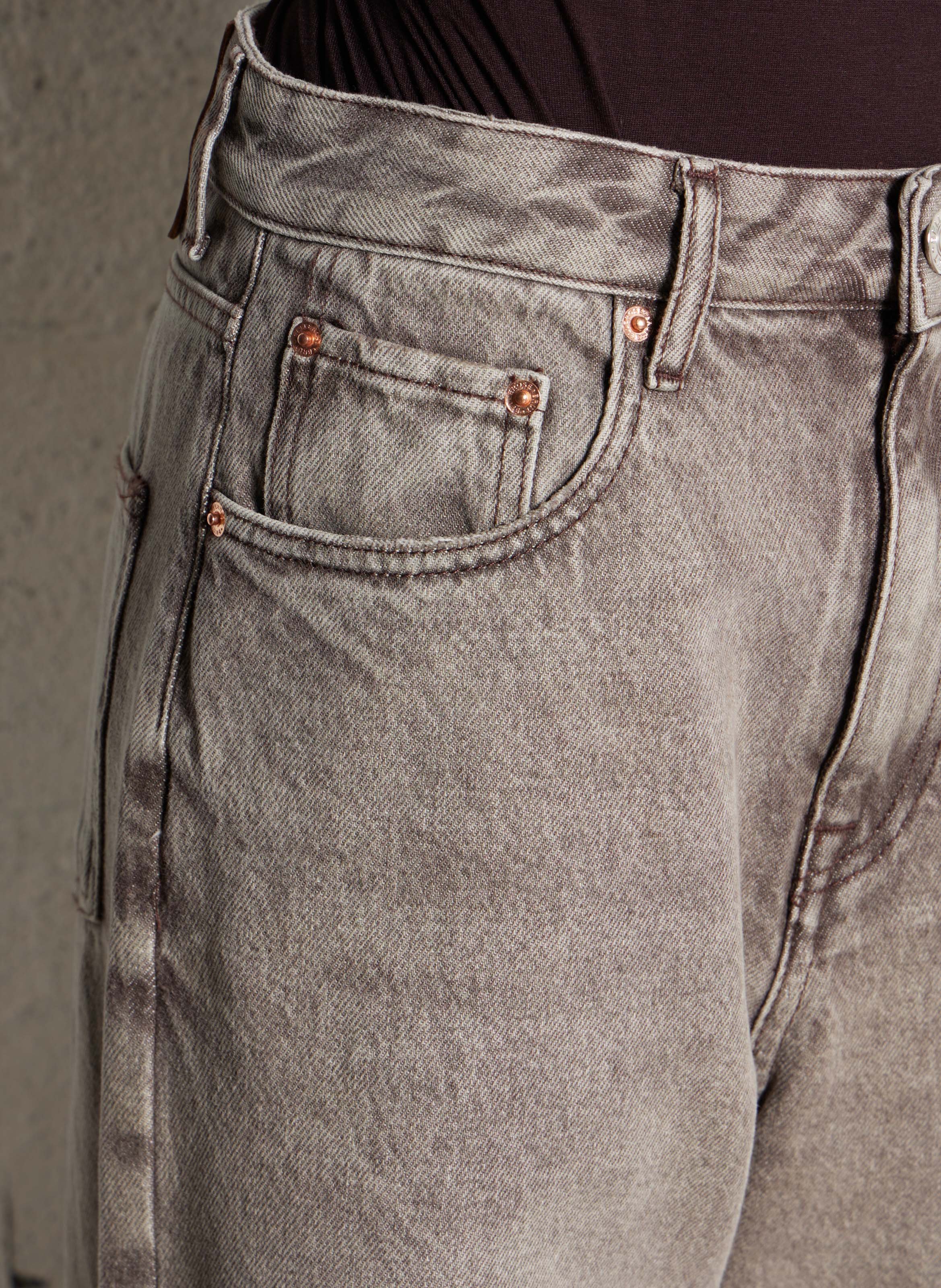 Jean large délavé BELLEROSE Marron