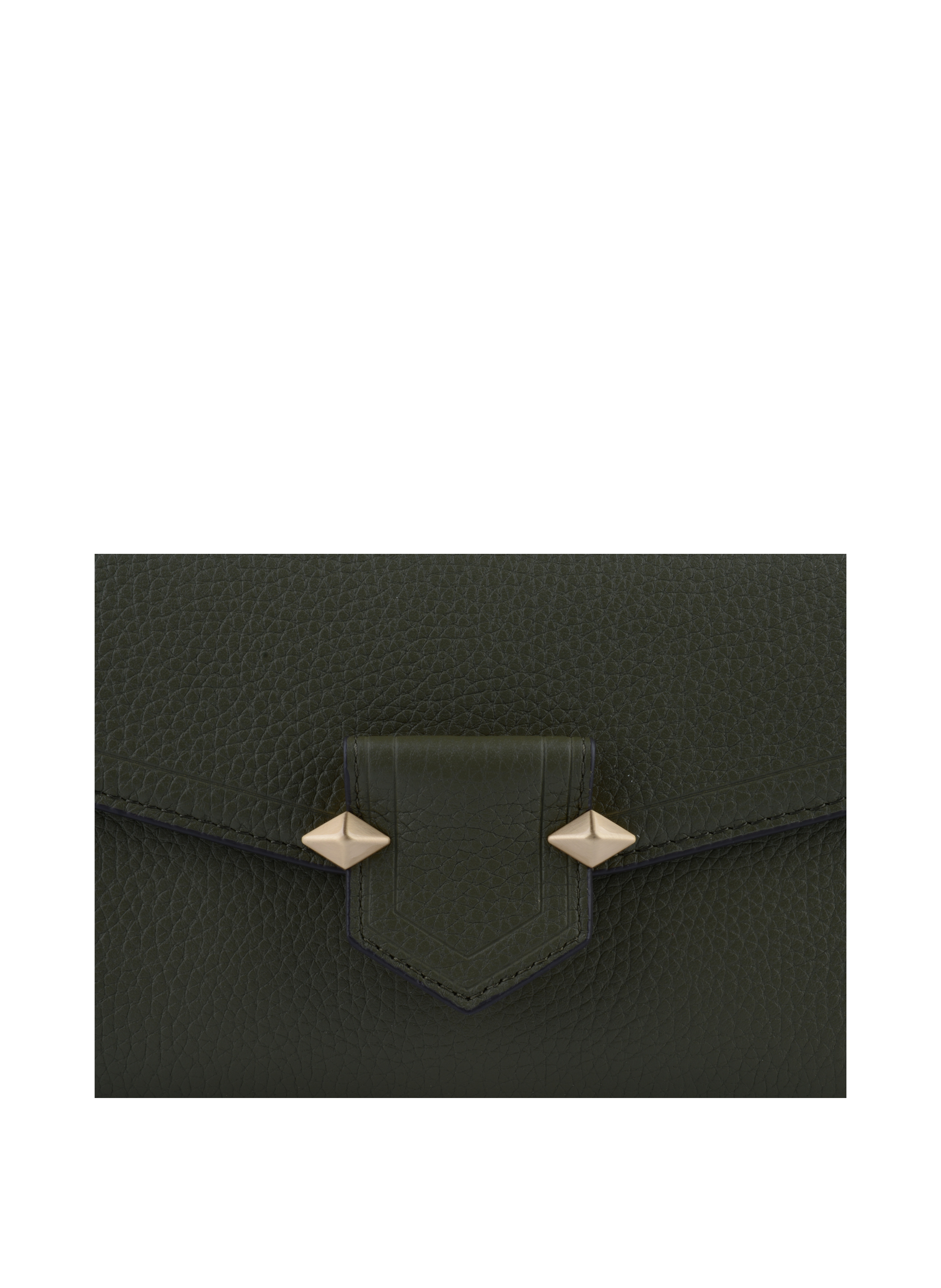 Clutch - cowhide leather POURCHET Khaki