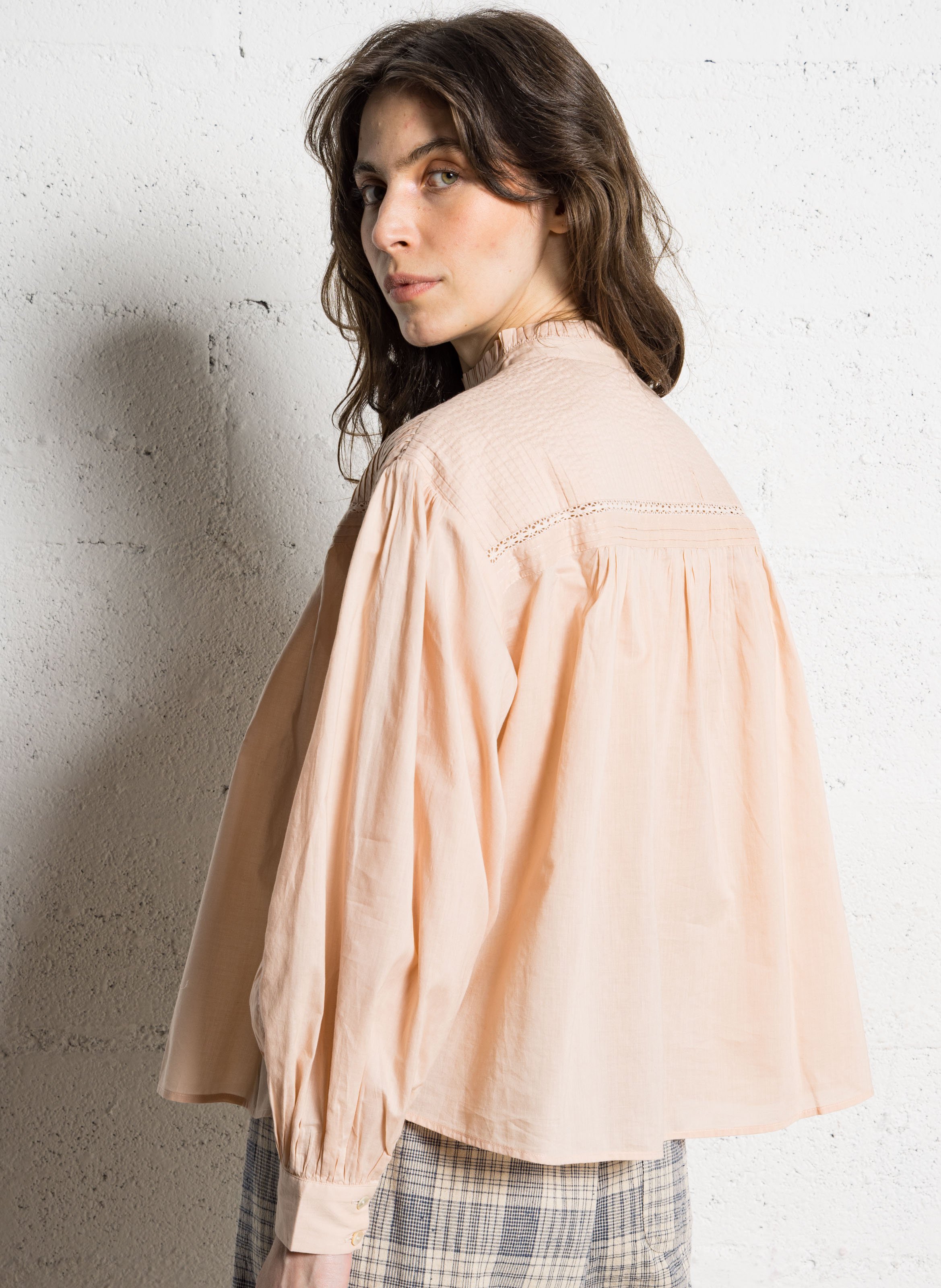 Victorian collar cotton blouse HOD PARIS Beige