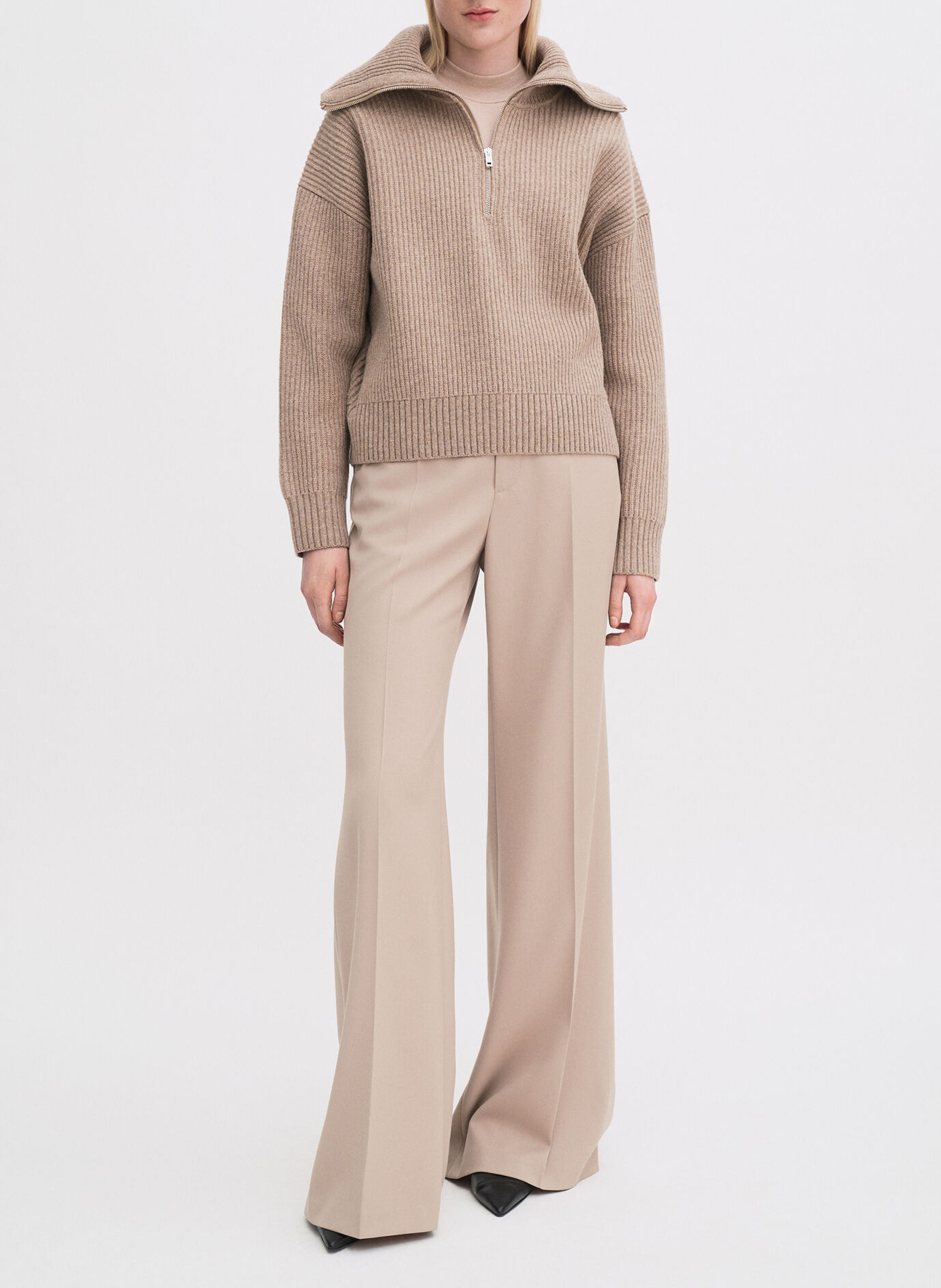 Pull droit en laine FILIPPA K Beige