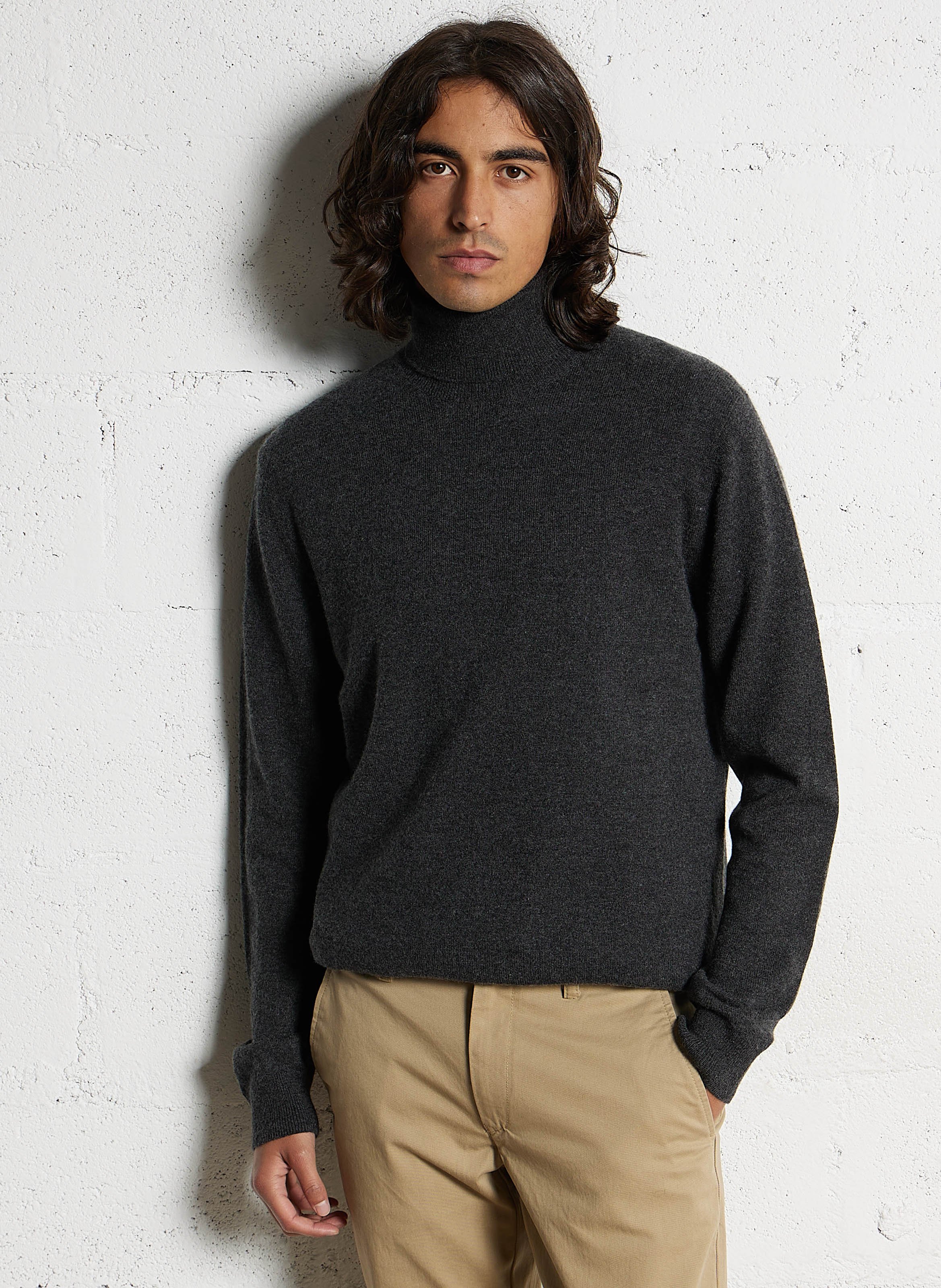 Cashmere straight-cut turtleneck sweater AU PRINTEMPS PARIS Grey