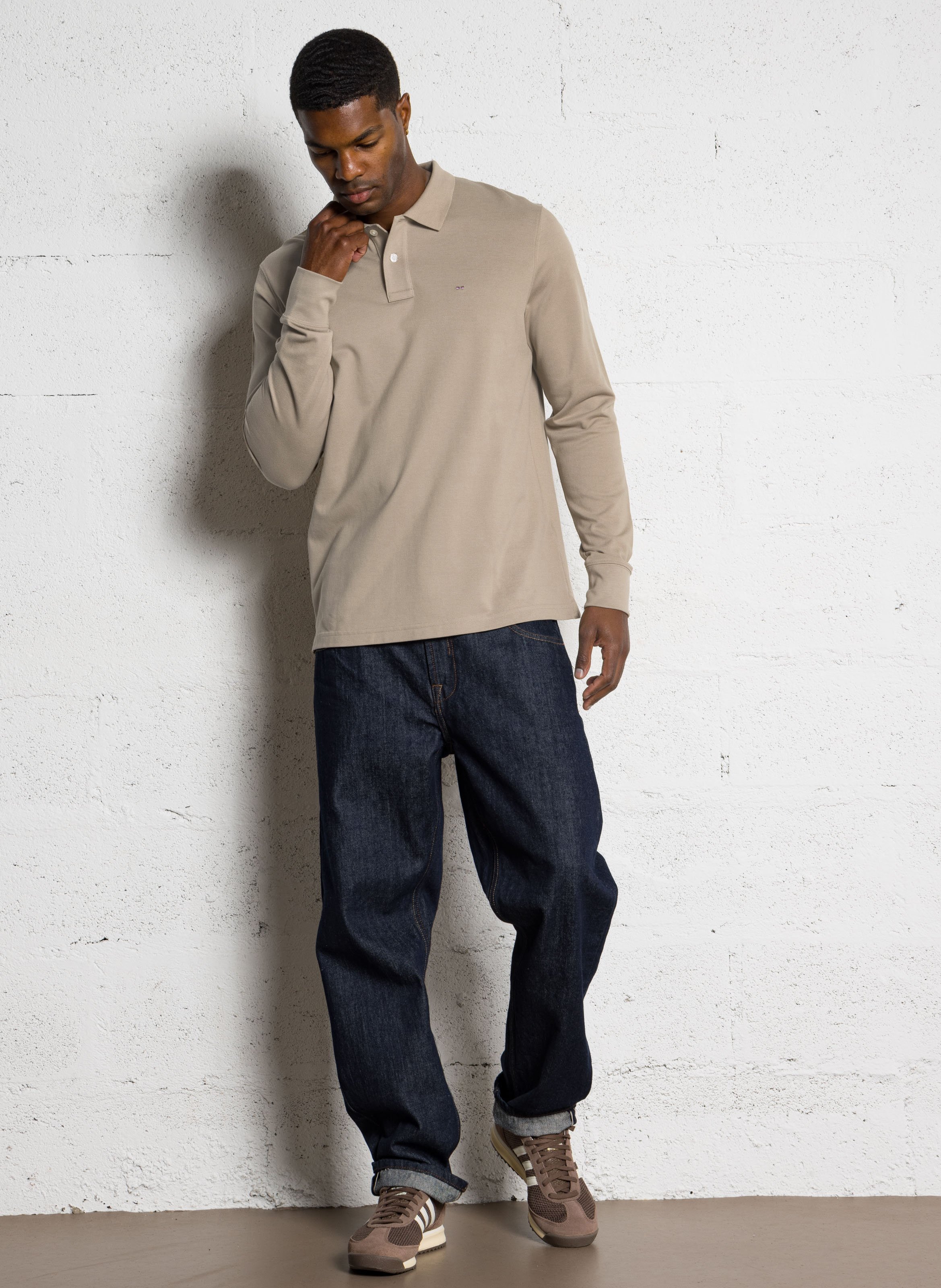 Polo droit en coton EDEN PARK Beige