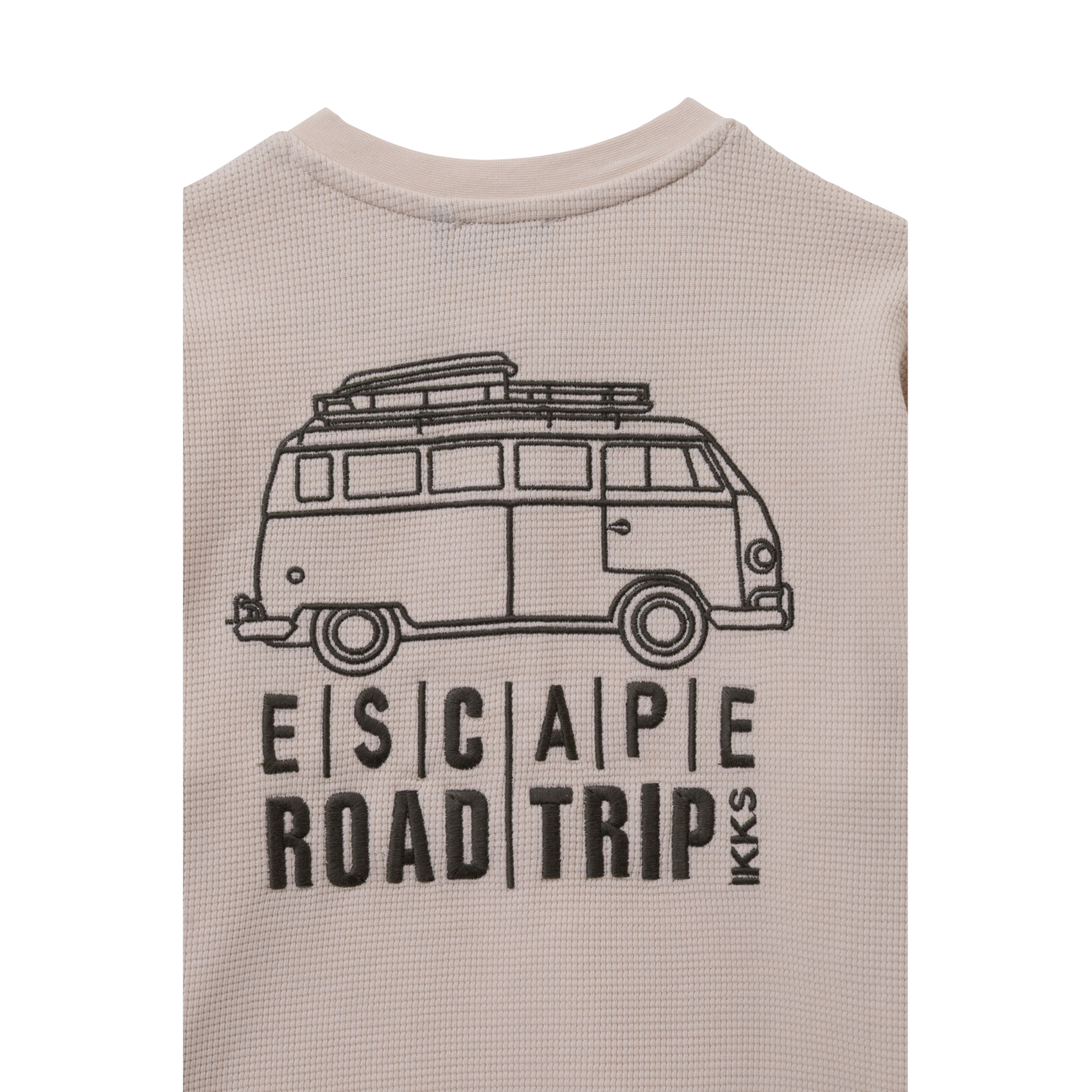 Straight honeycomb t-shirt with embroideries IKKS JUNIOR White