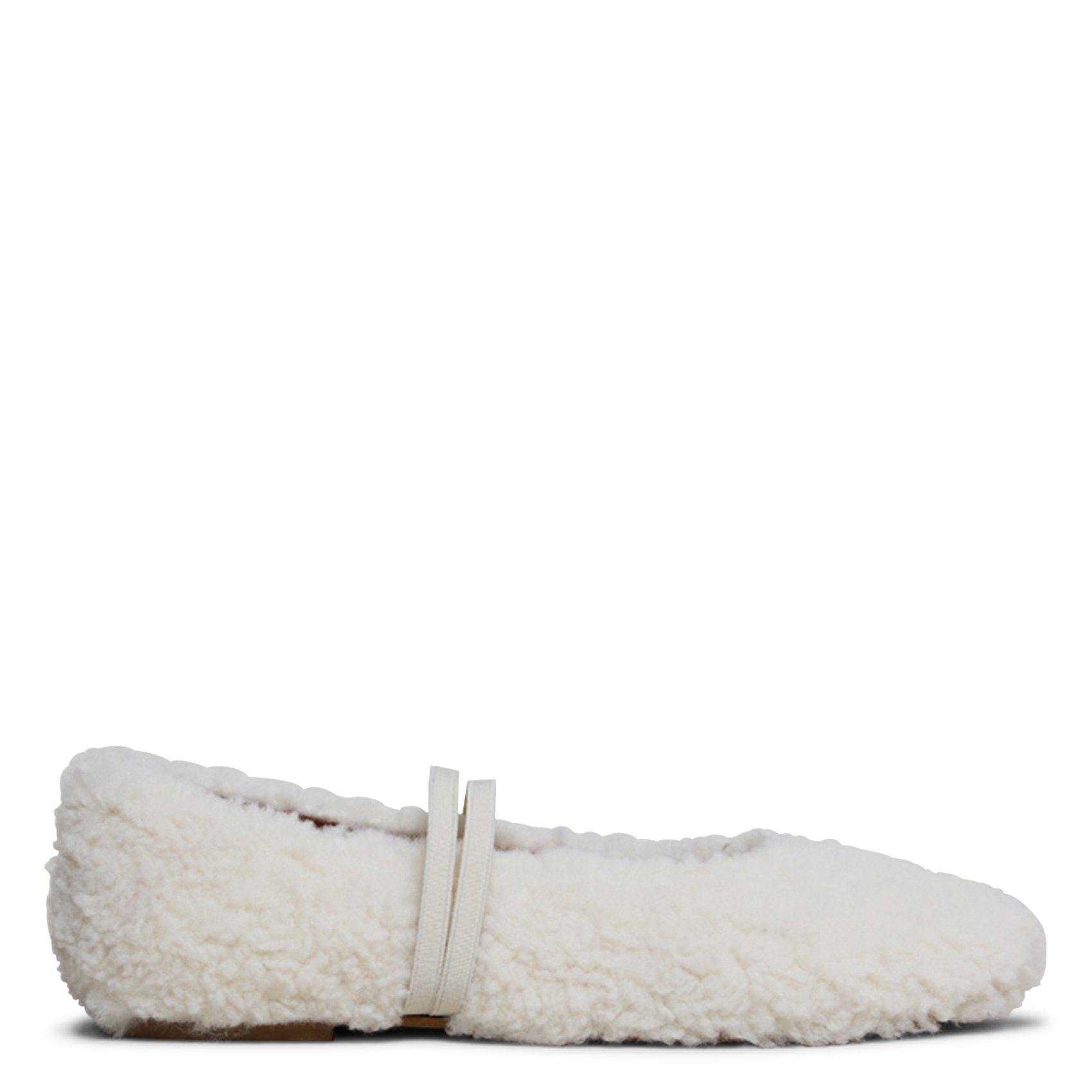 Fur-effect ballet flats JONAK White