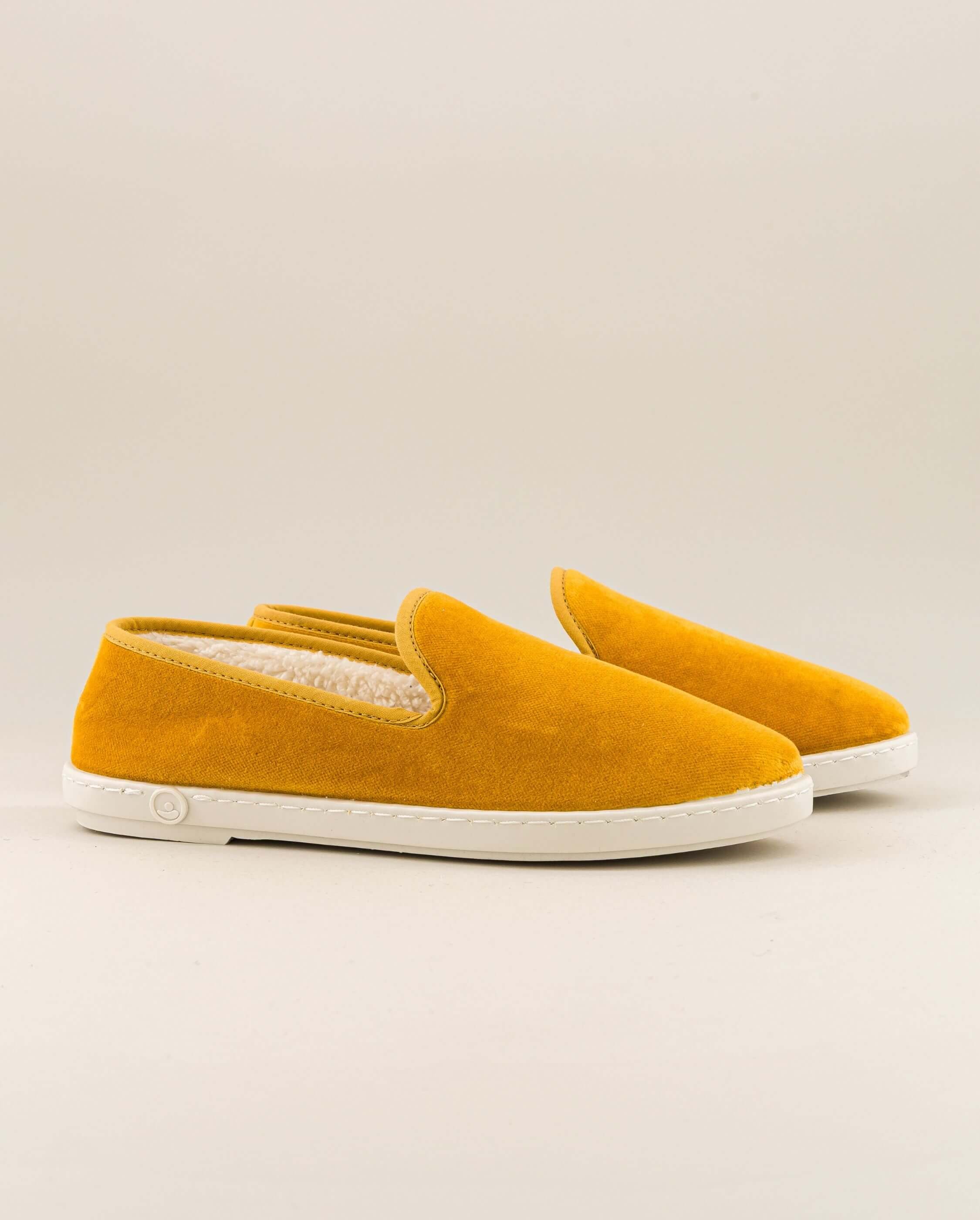 Women's velvet slippers, yellow ANGARDE Yellow