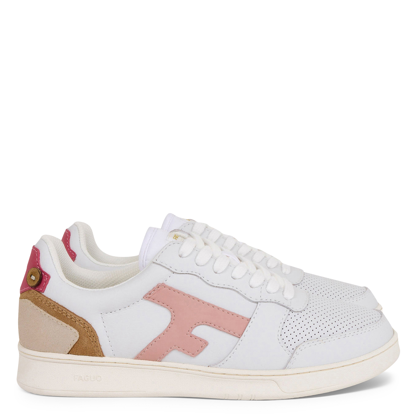 Niedrige Sneaker aus Leder-Mix FAGUO Weiss