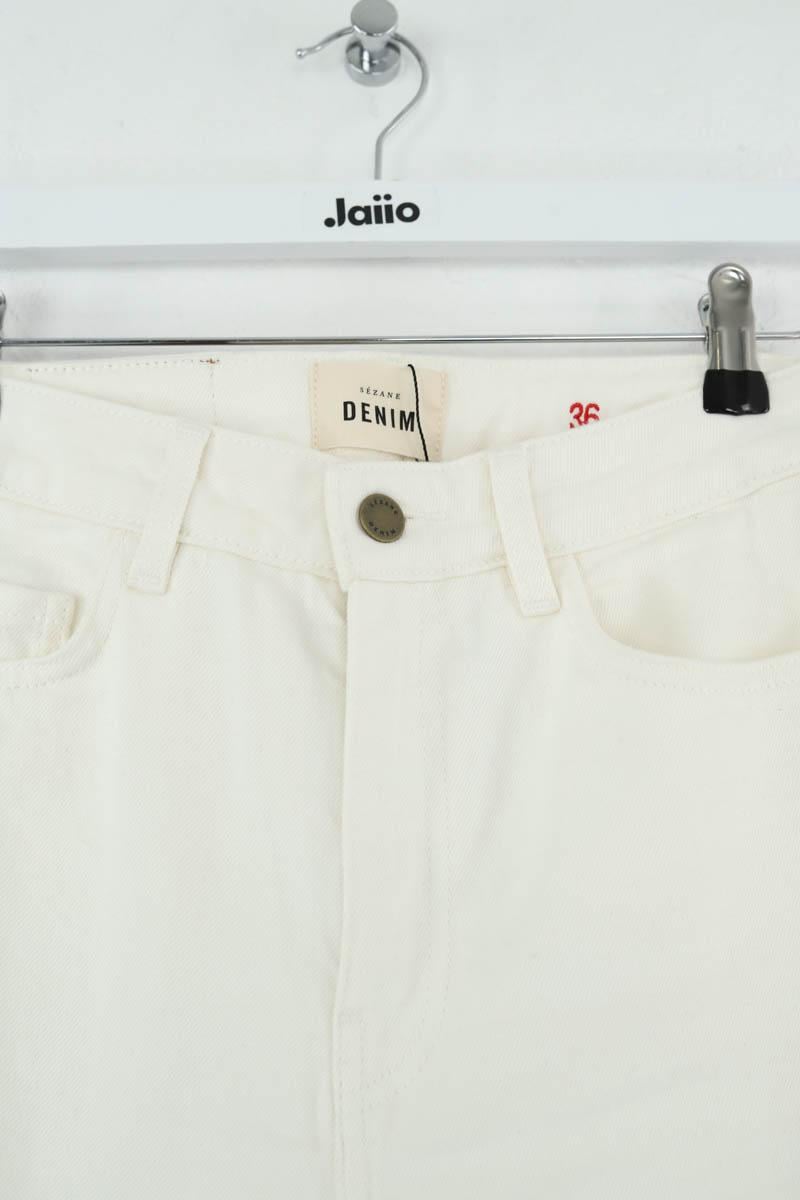 Cropped slim jeans with studs SEZANE - Seconde main White