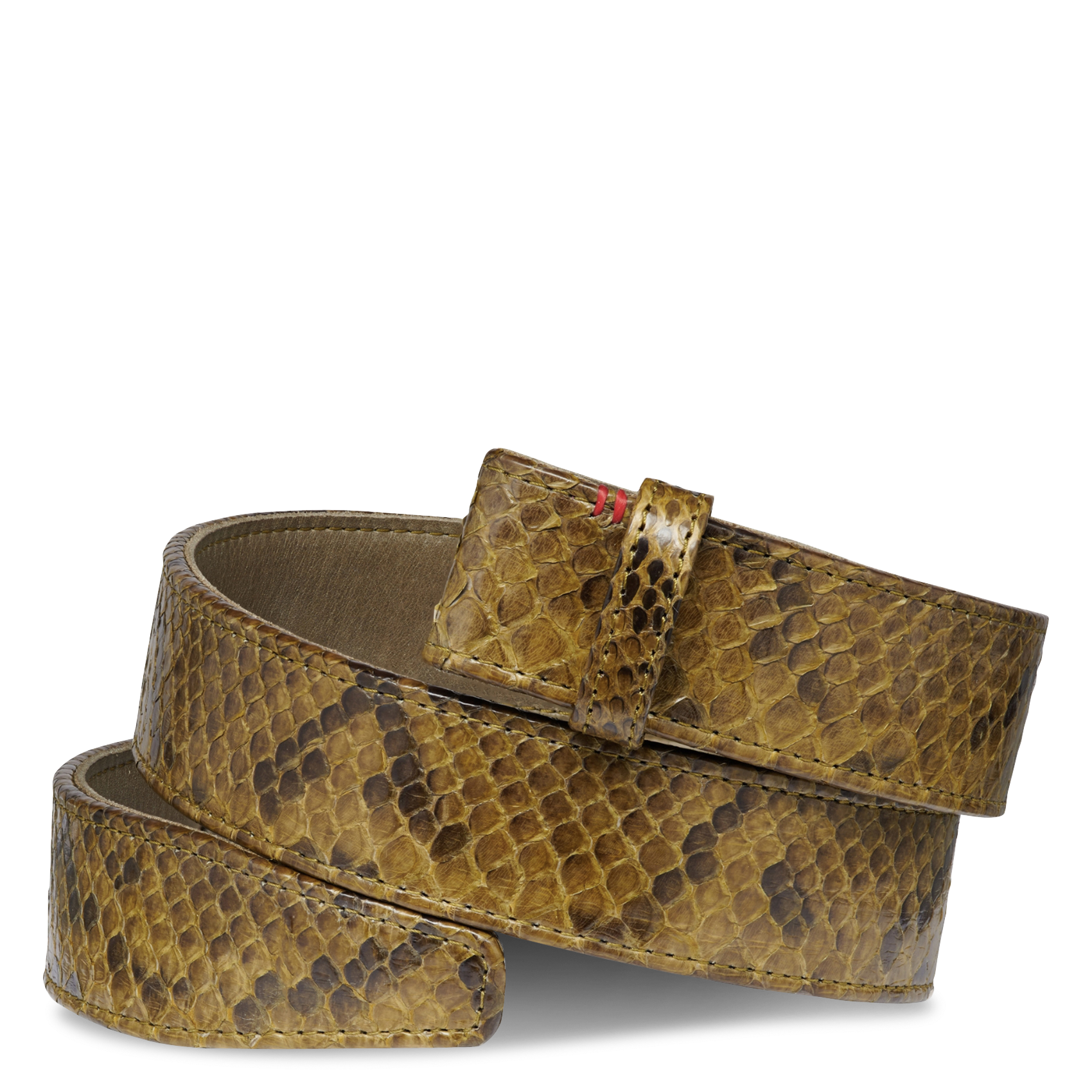 Ceinture en cuir mélangé CLARIS VIROT Kaki