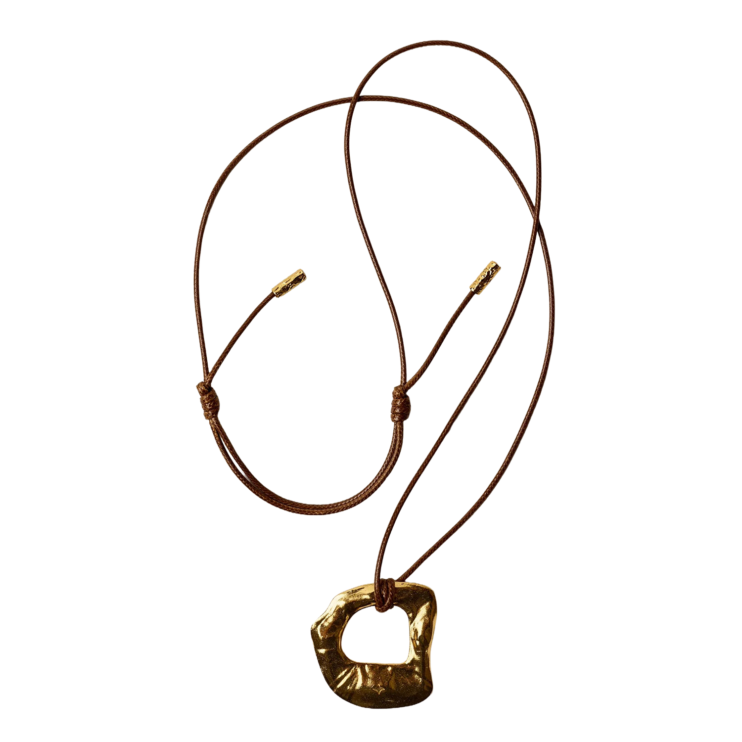 Necklace made of recycled cotton and brass SESSUN Golden