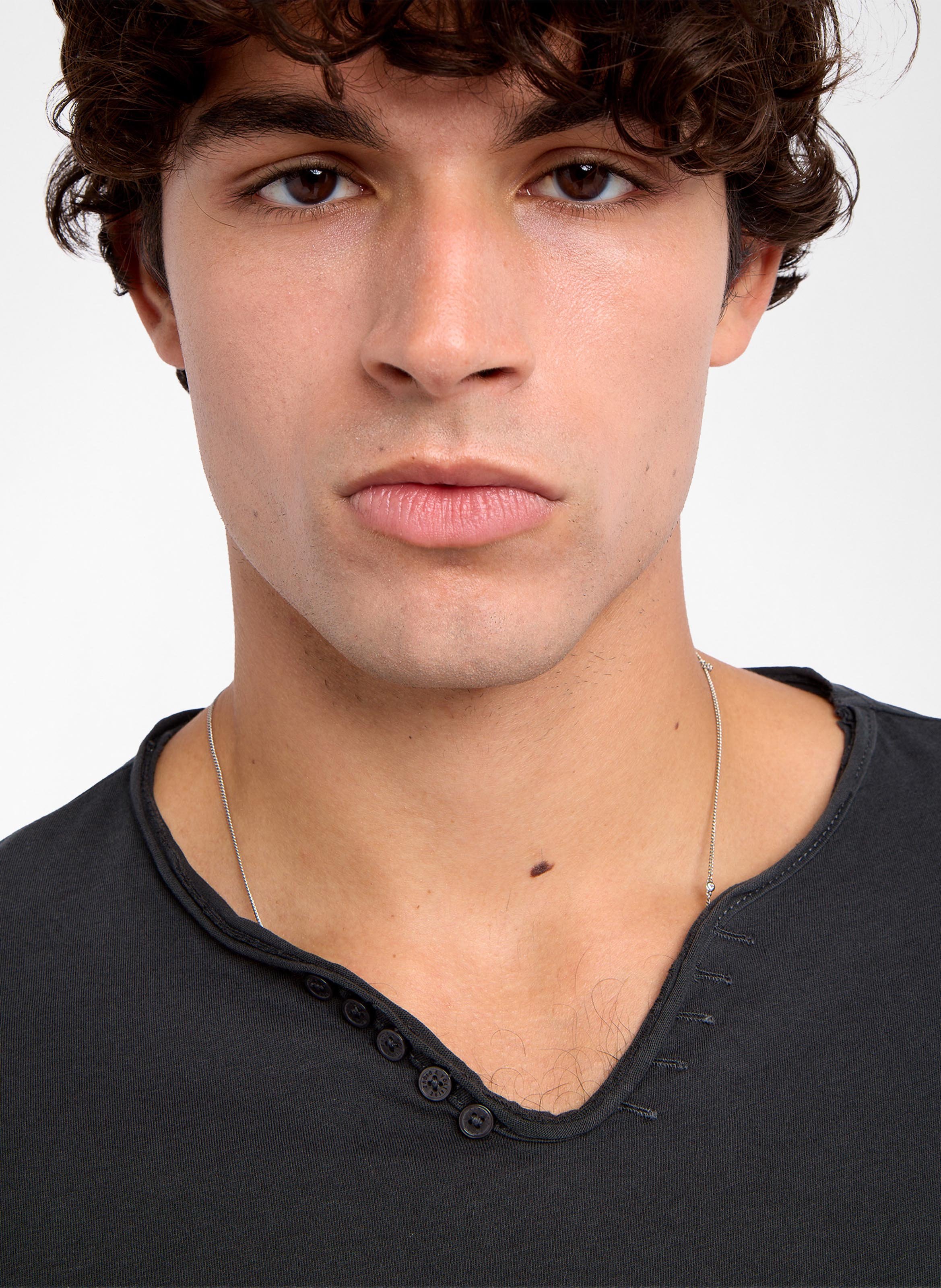 Straight-cut cotton henley T-shirt ZADIG&VOLTAIRE Black