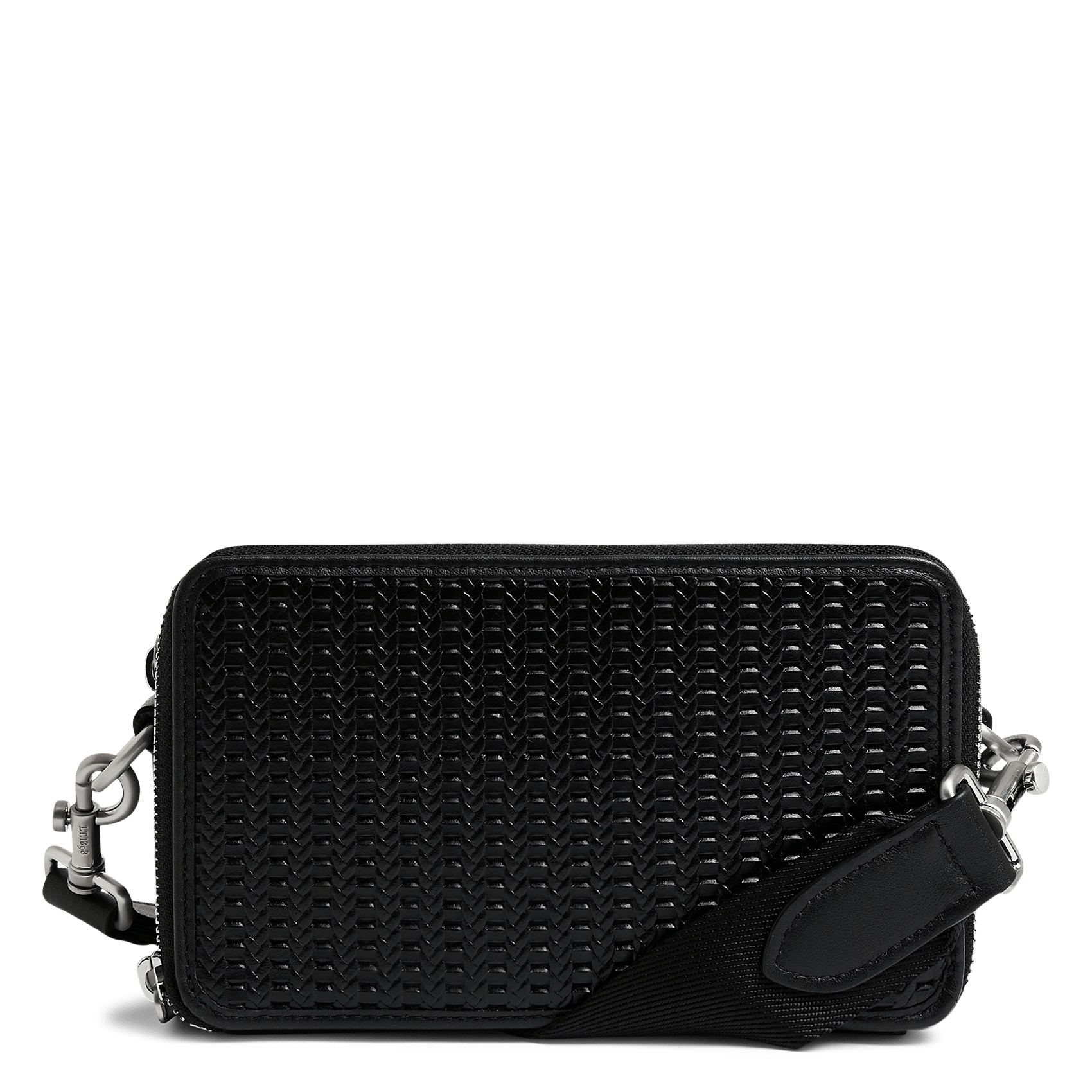 Zippered leather texture pouch LE TANNEUR Black