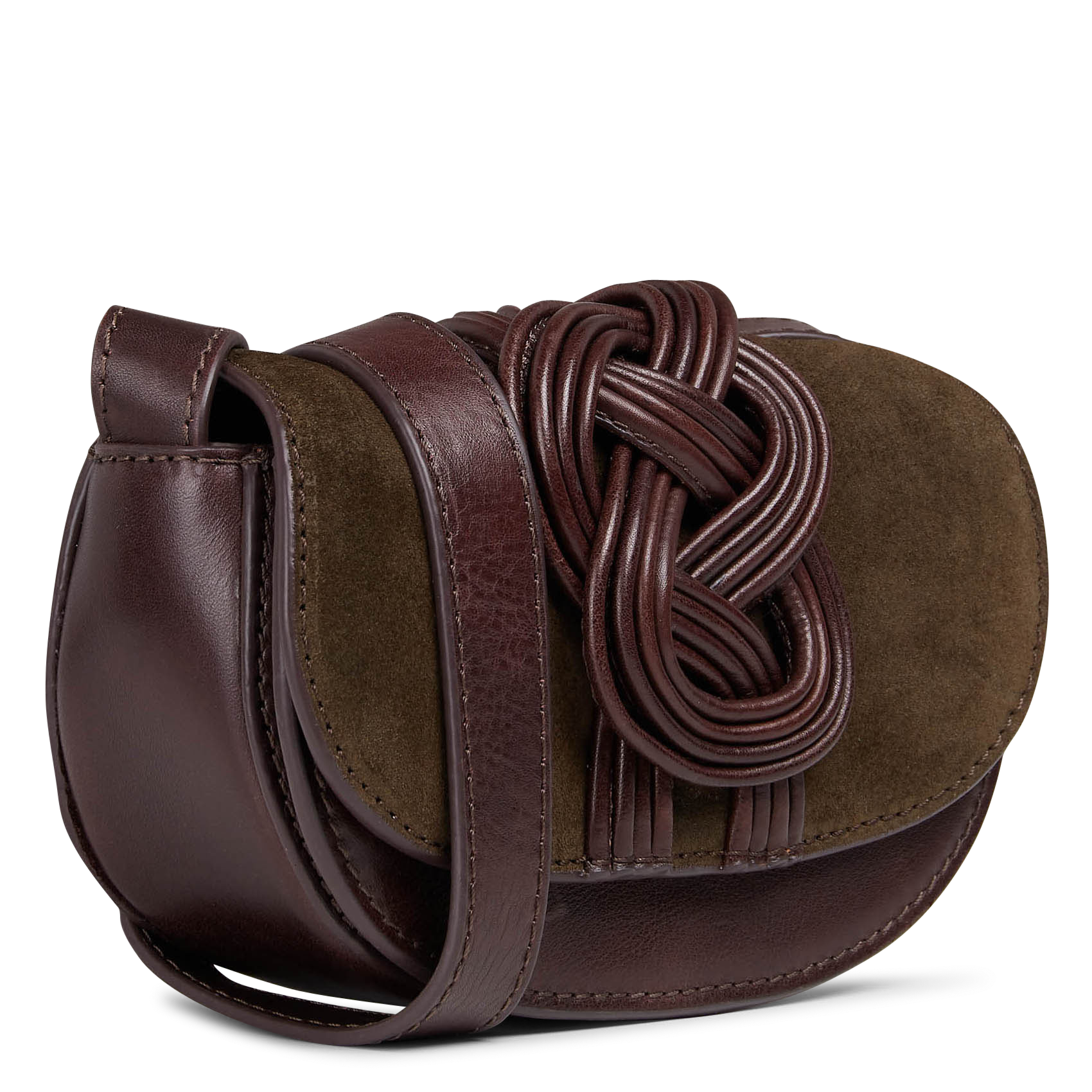 Sac bandoulière en cuir MAISON 123 Marron