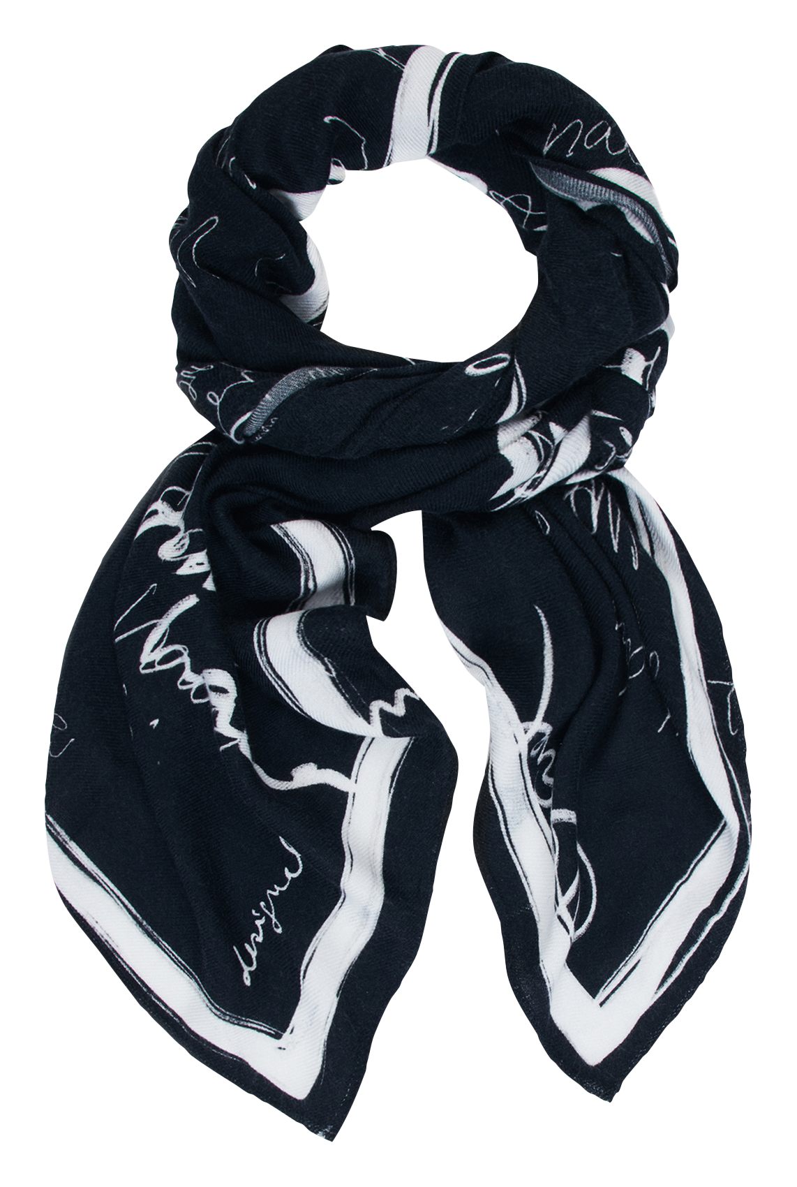 Rechteckiges Tuch mit Print DESIGUAL Schwarz