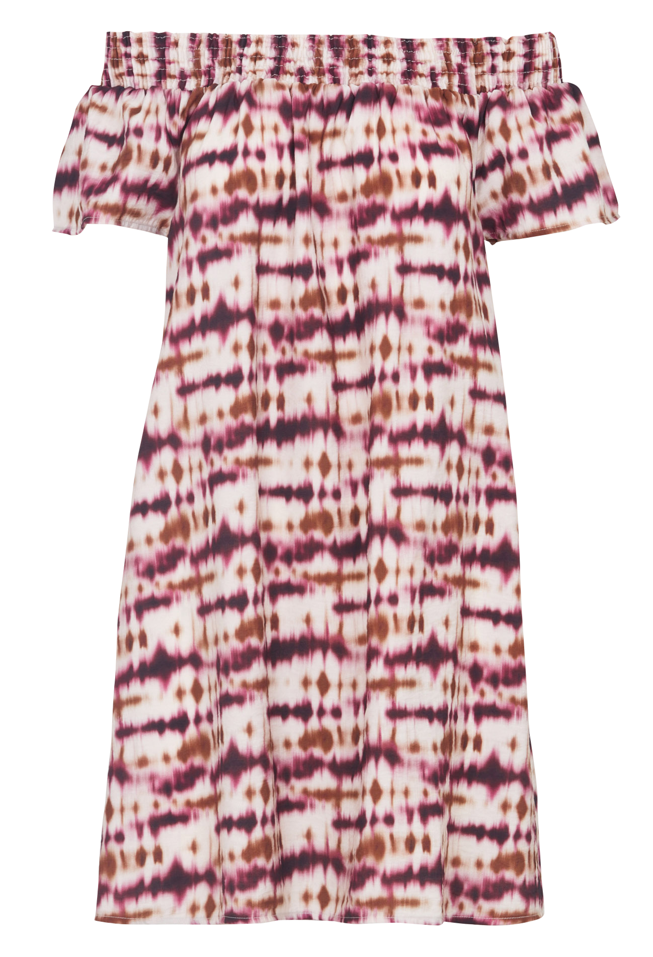 Robe courte off shoulder imprimée LA FEE MARABOUTEE Multicolore