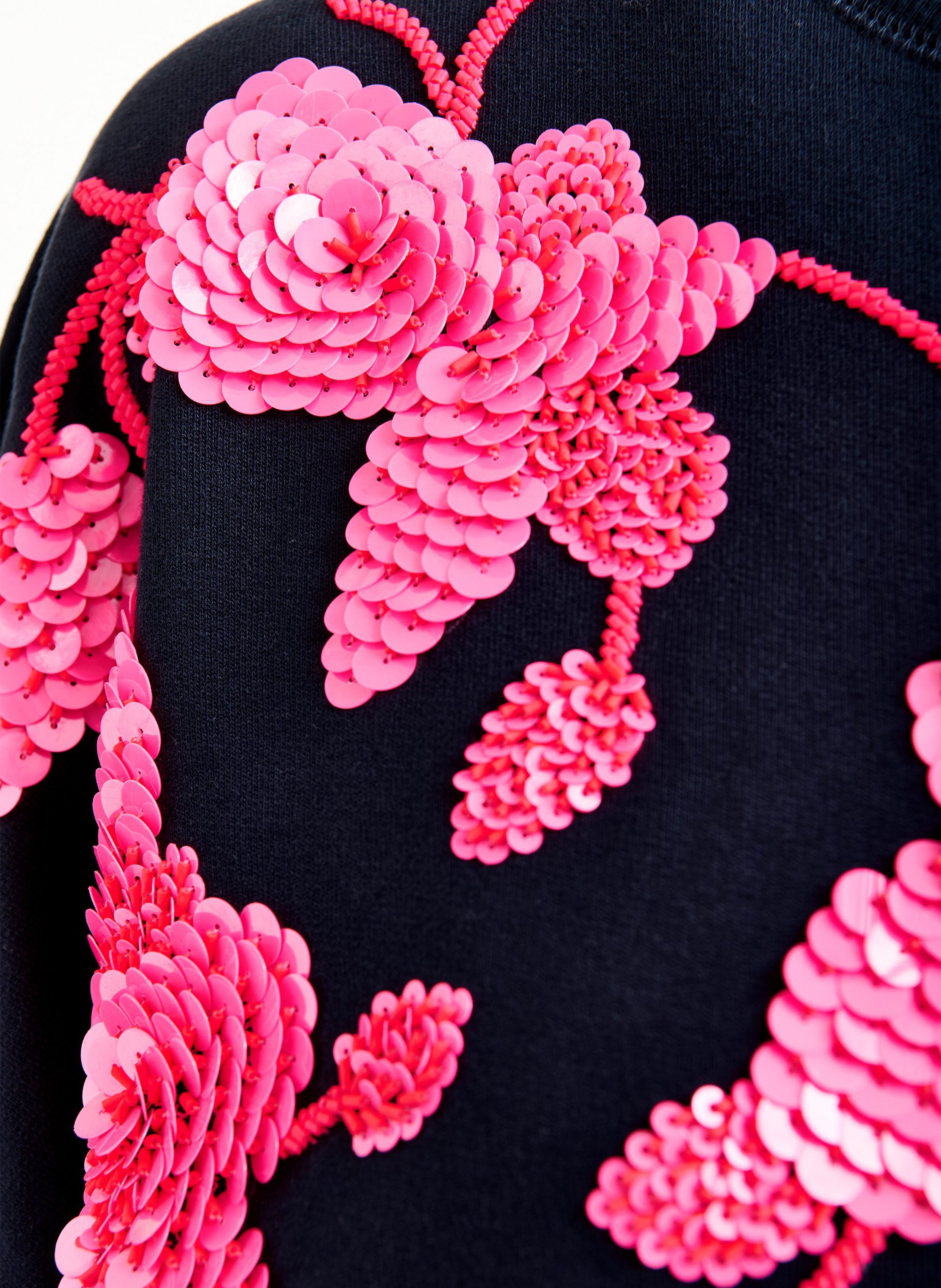 Oversized Sweatshirt with Embroidered Flowers ESSENTIEL ANTWERP Blue