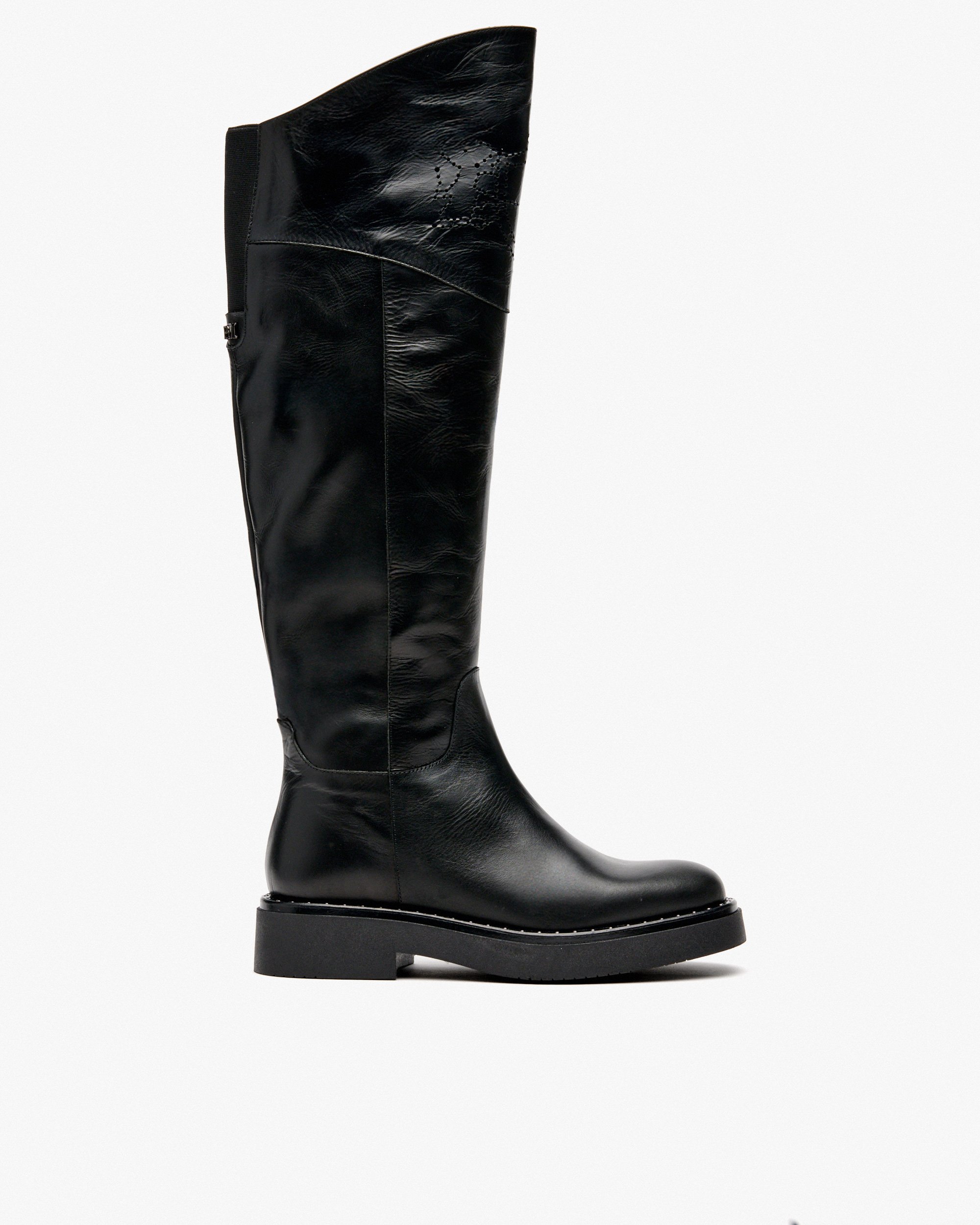 Tall black leather boots. PEDRO MIRALLES Black