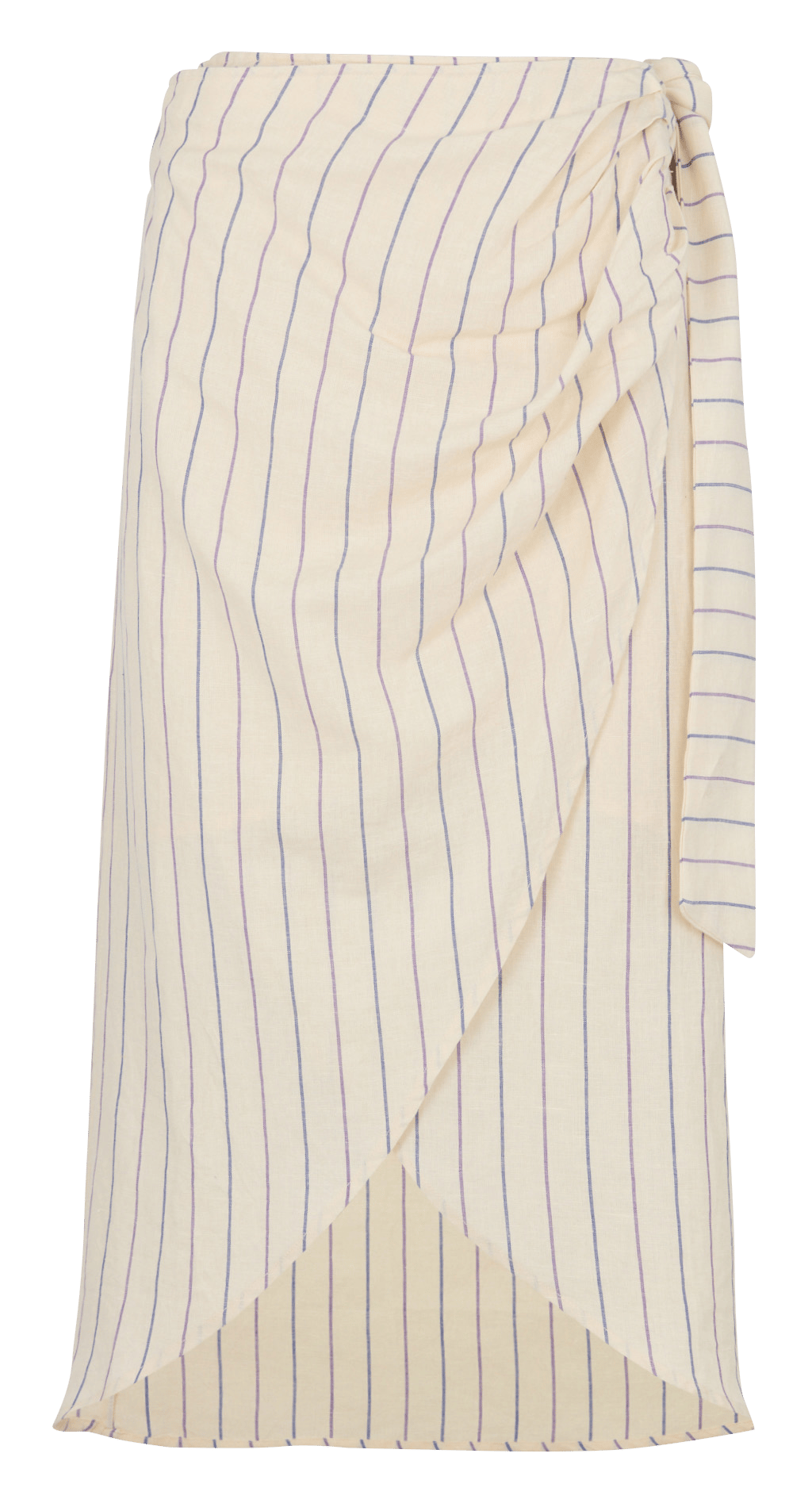 Gestreepte wikkelrok van linnen LOUISE MISHA Beige