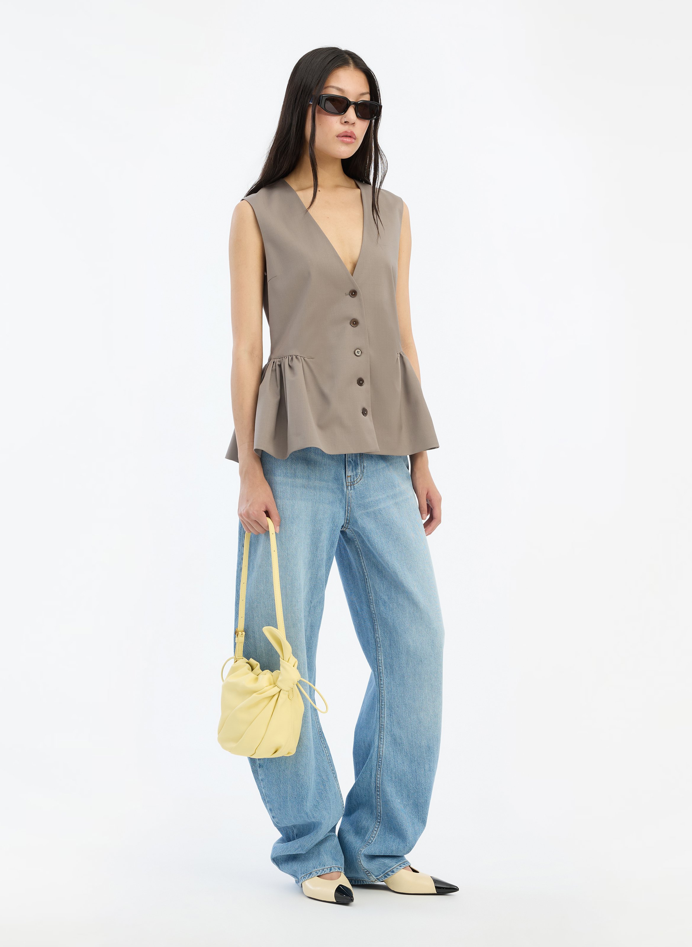 Bio-Baumwoll-High-Waist-Jeansrock ROTATE Blau