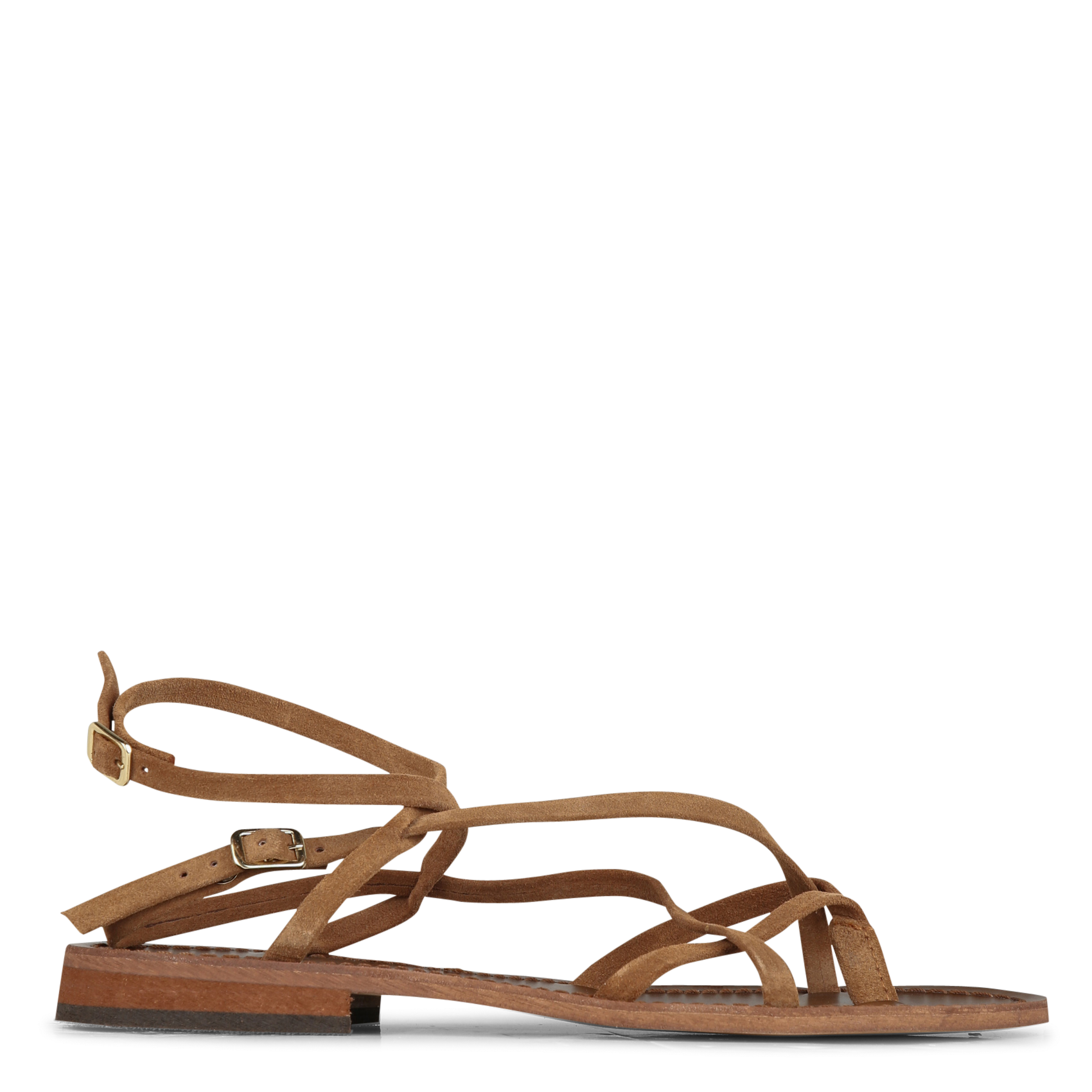 Avarca Berlin - Flache Ledersandalen mit Samt MELLOW YELLOW