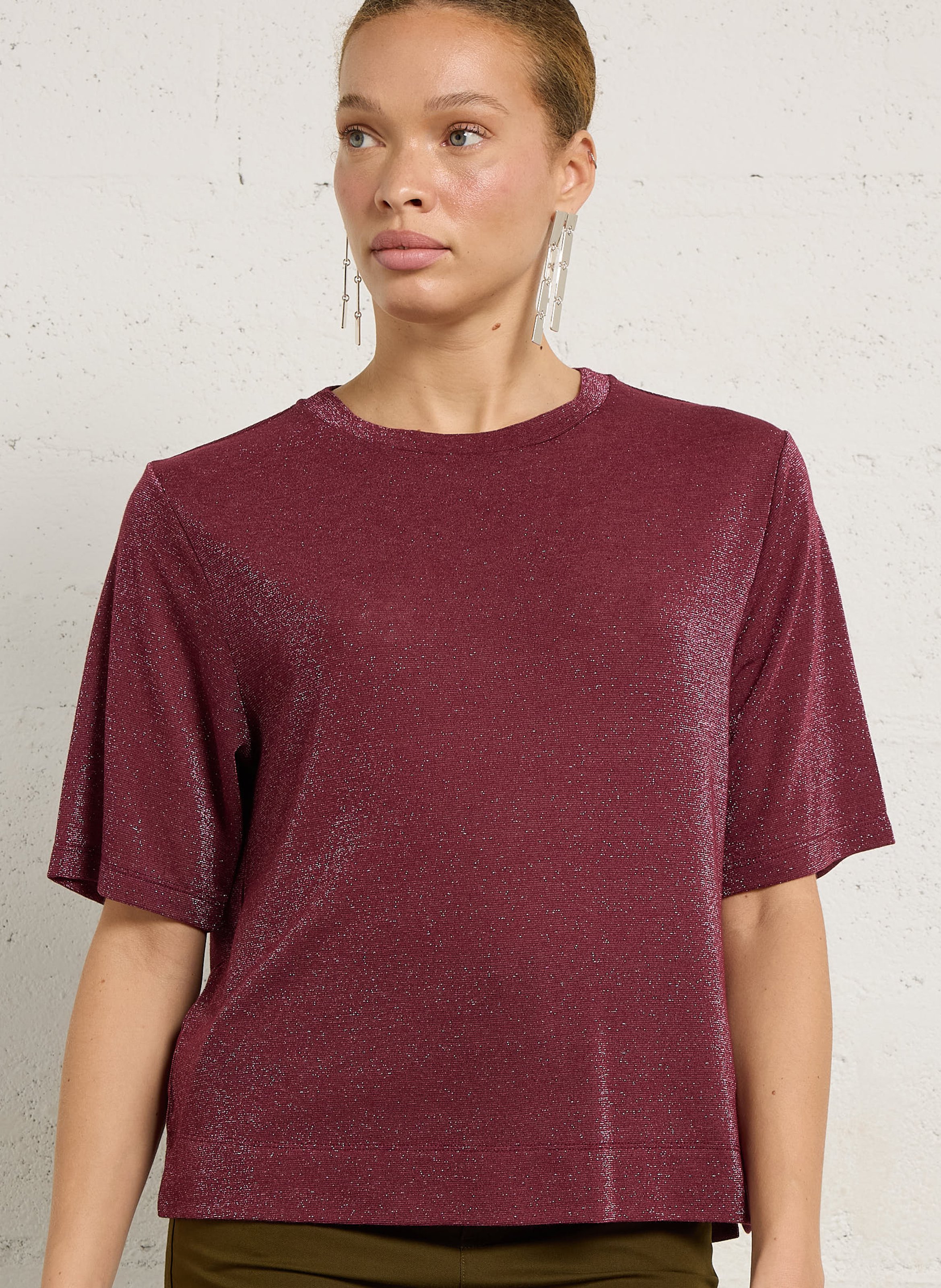 Tee-shirt ample col rond métallisé  MOMONI