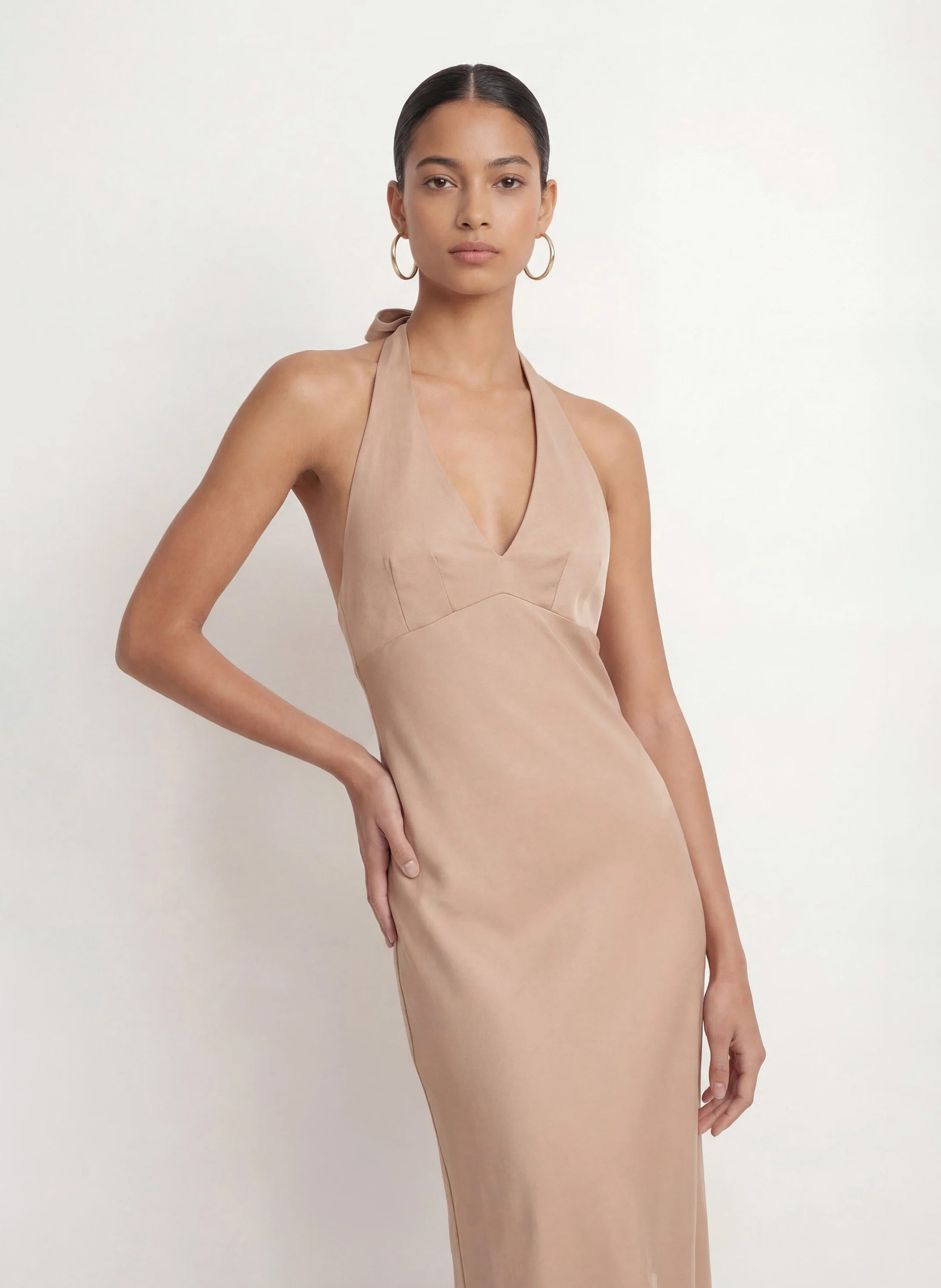 Robe longue col V KOOKAI Rose