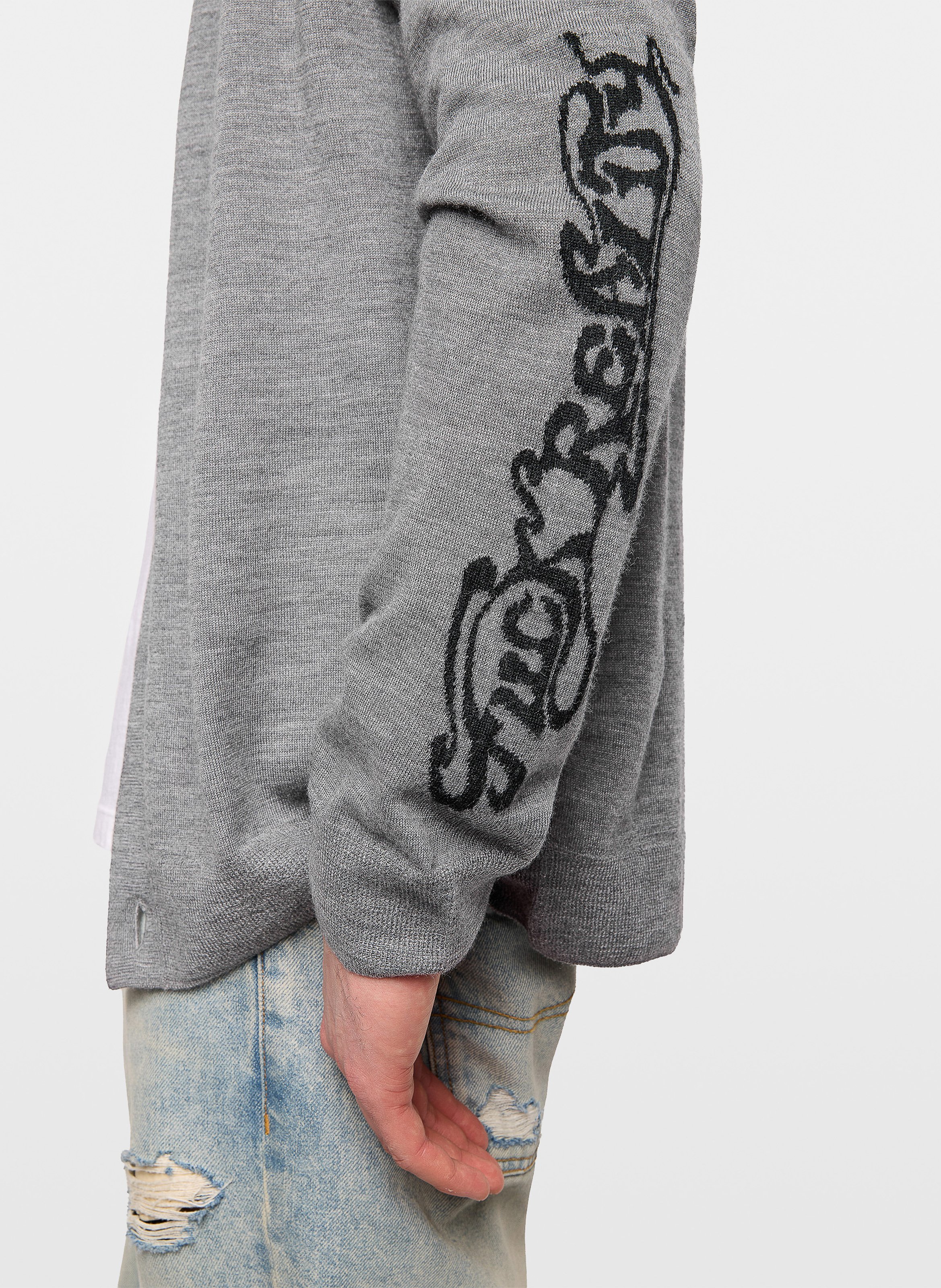 Jacquard wool merino V-neck straight vest ZADIG&VOLTAIRE Grey