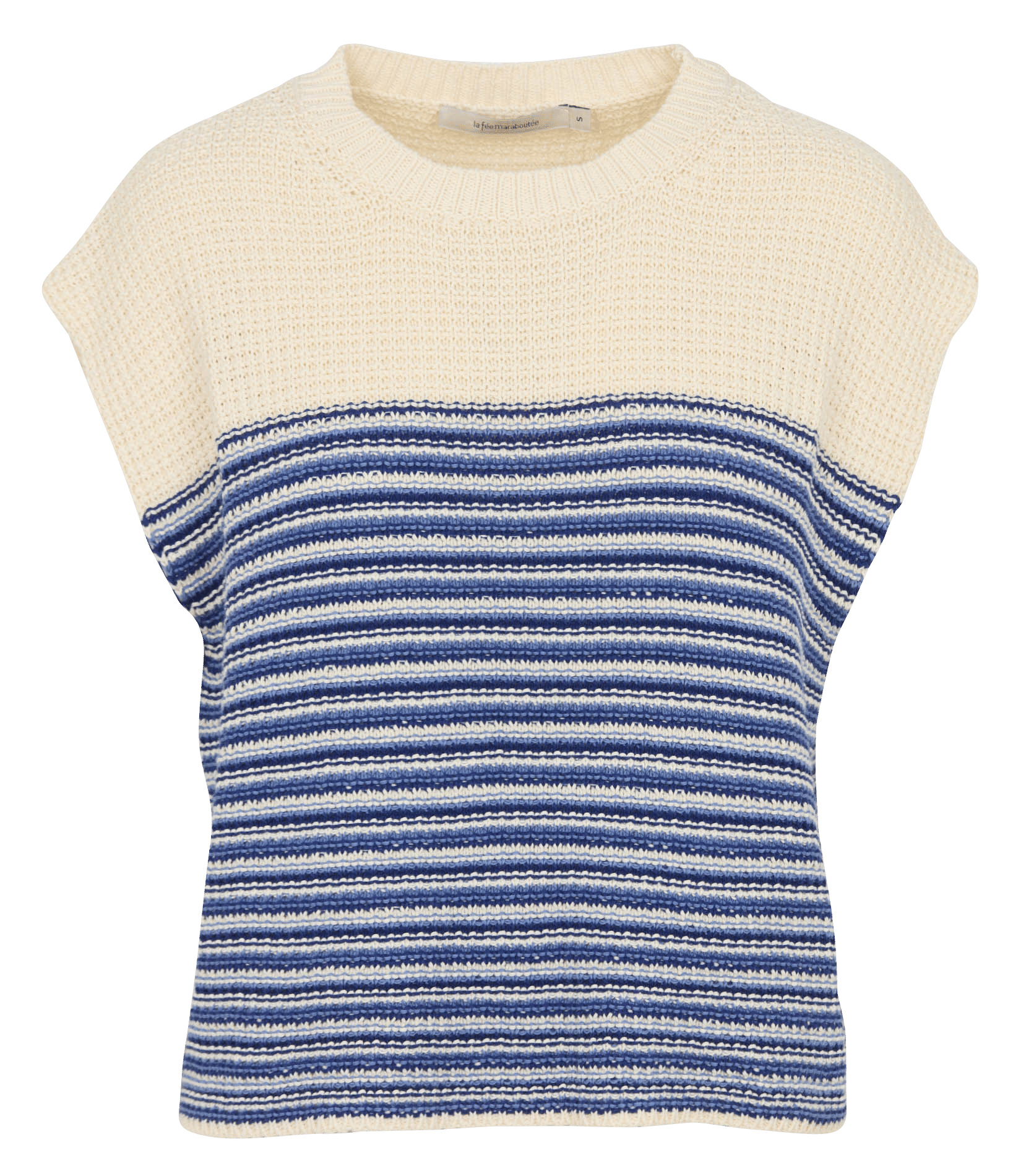 Oberteil mit Rundhalsausschnitt und Streifen LA FEE MARABOUTEE Blau