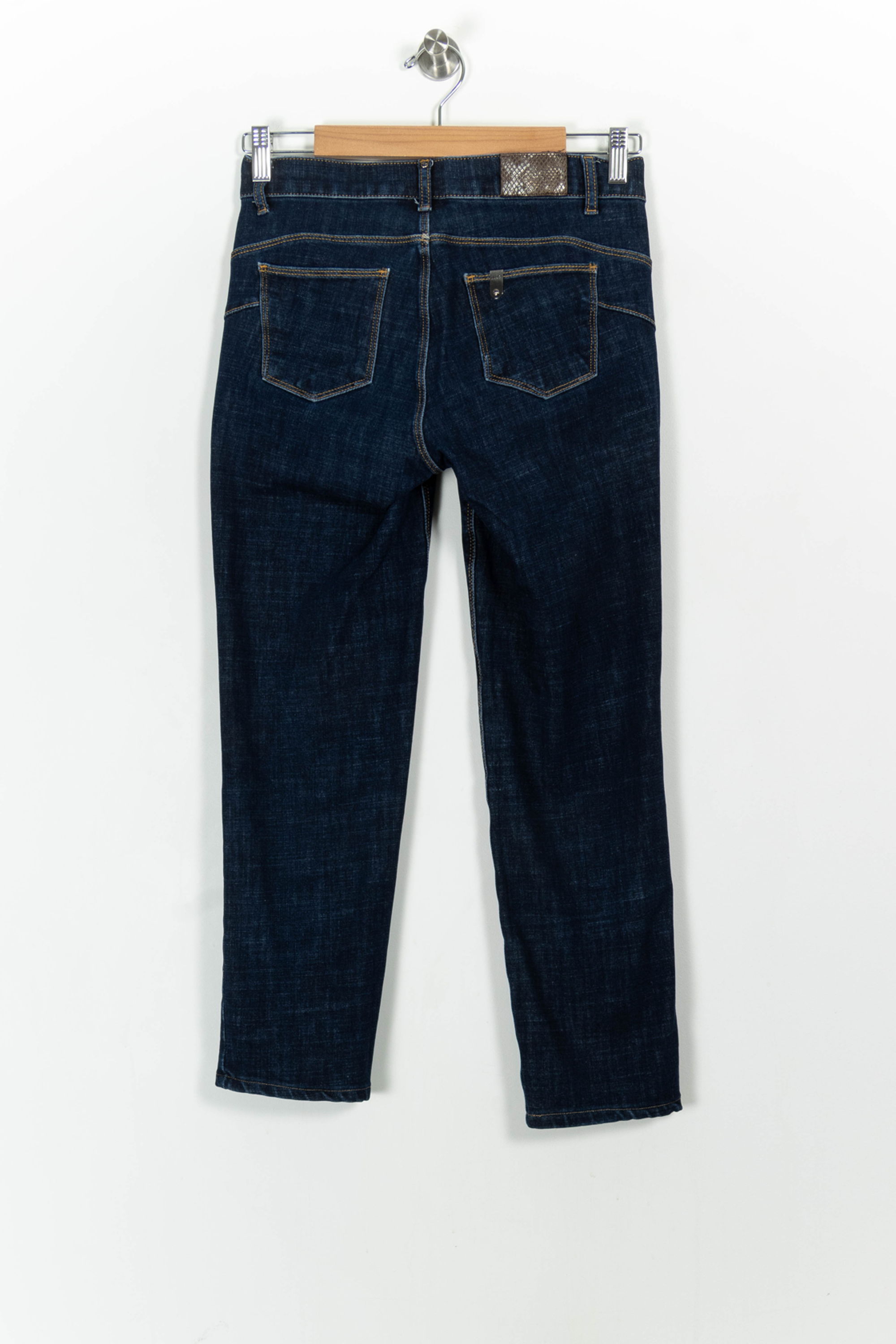 Cropped slim jeans with studs LIU JO - SECONDE MAIN Blue