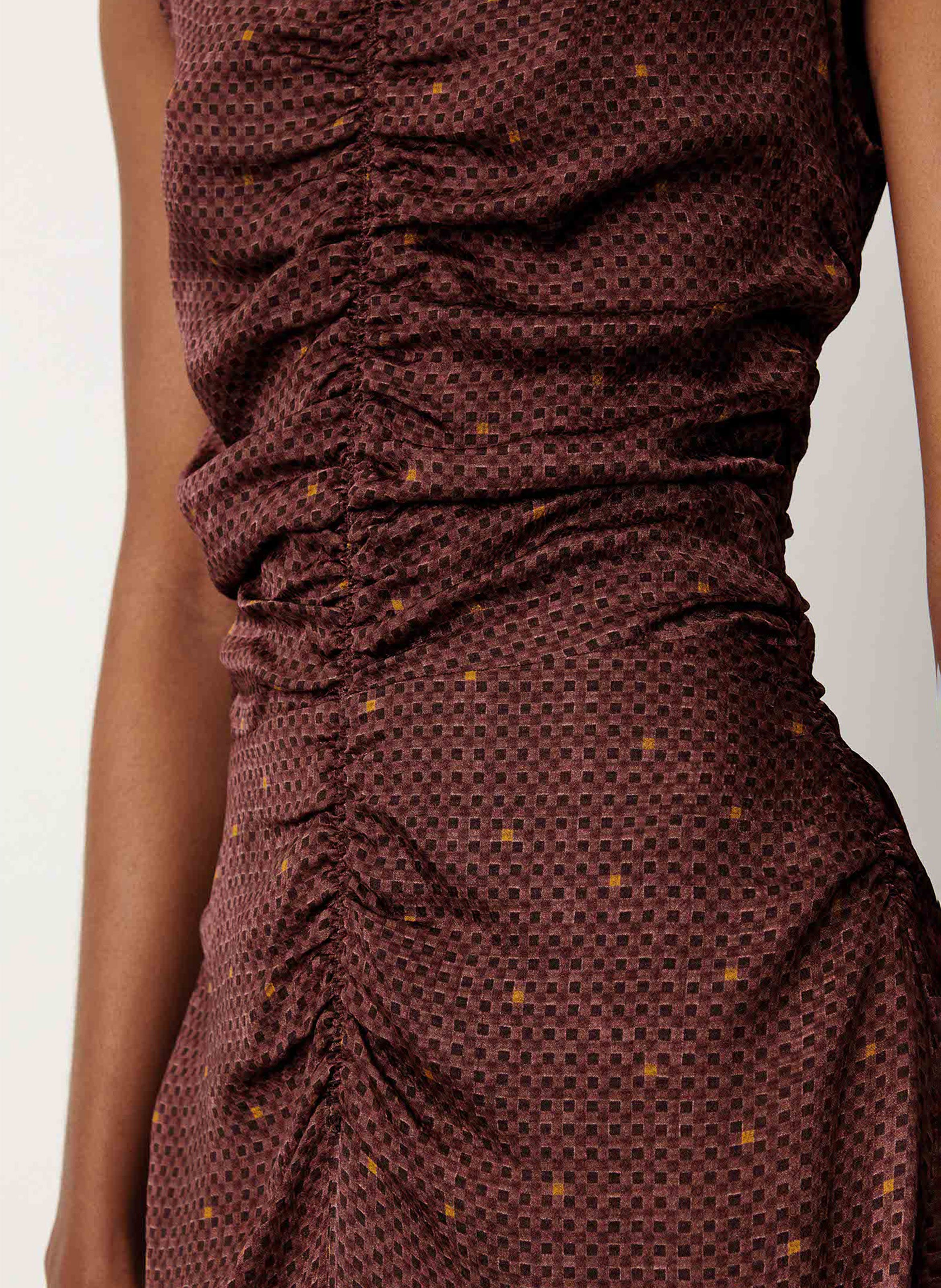 Robe longue col rond SESSUN Marron