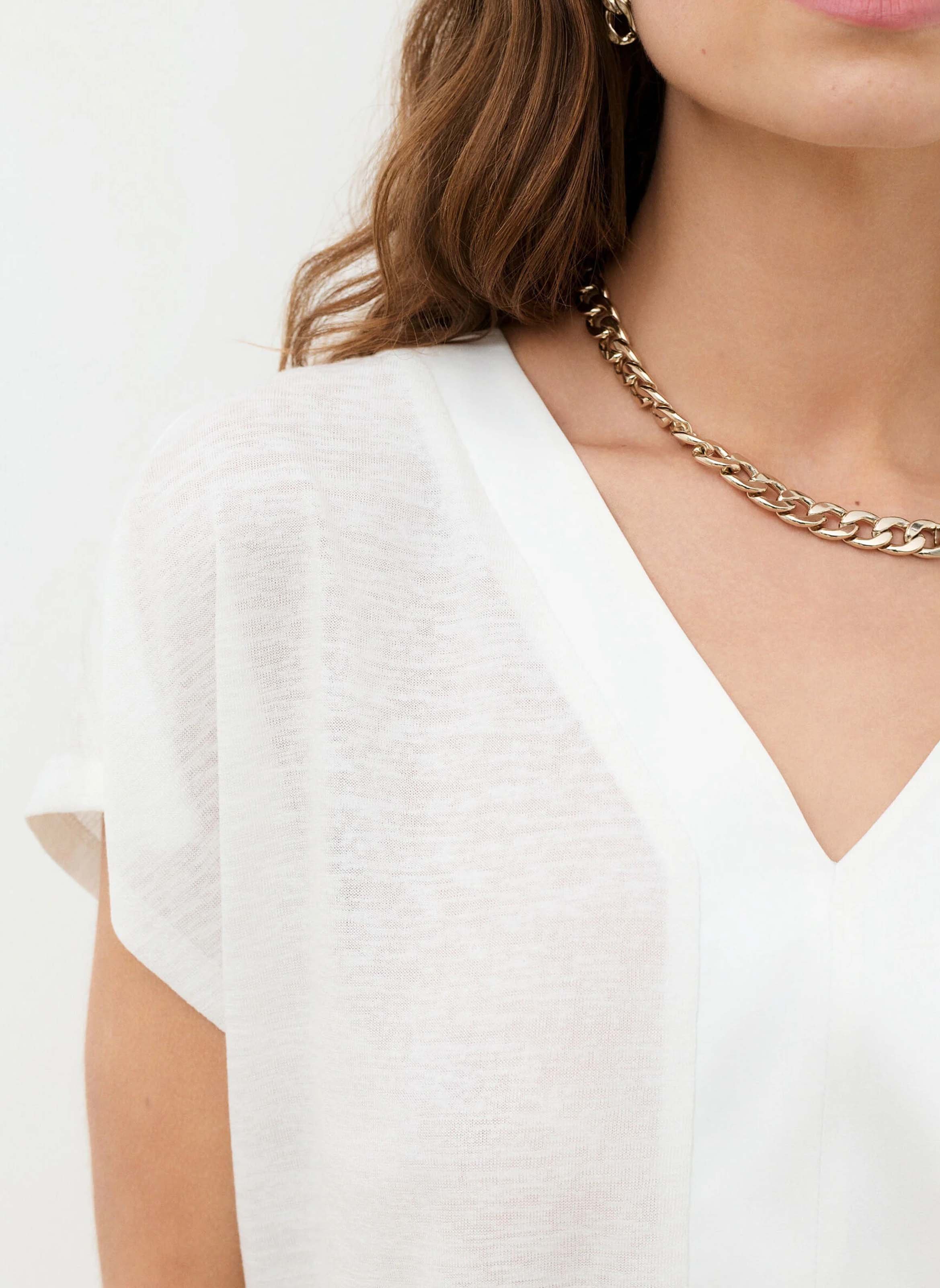 Tee-shirt col v CAROLL Beige