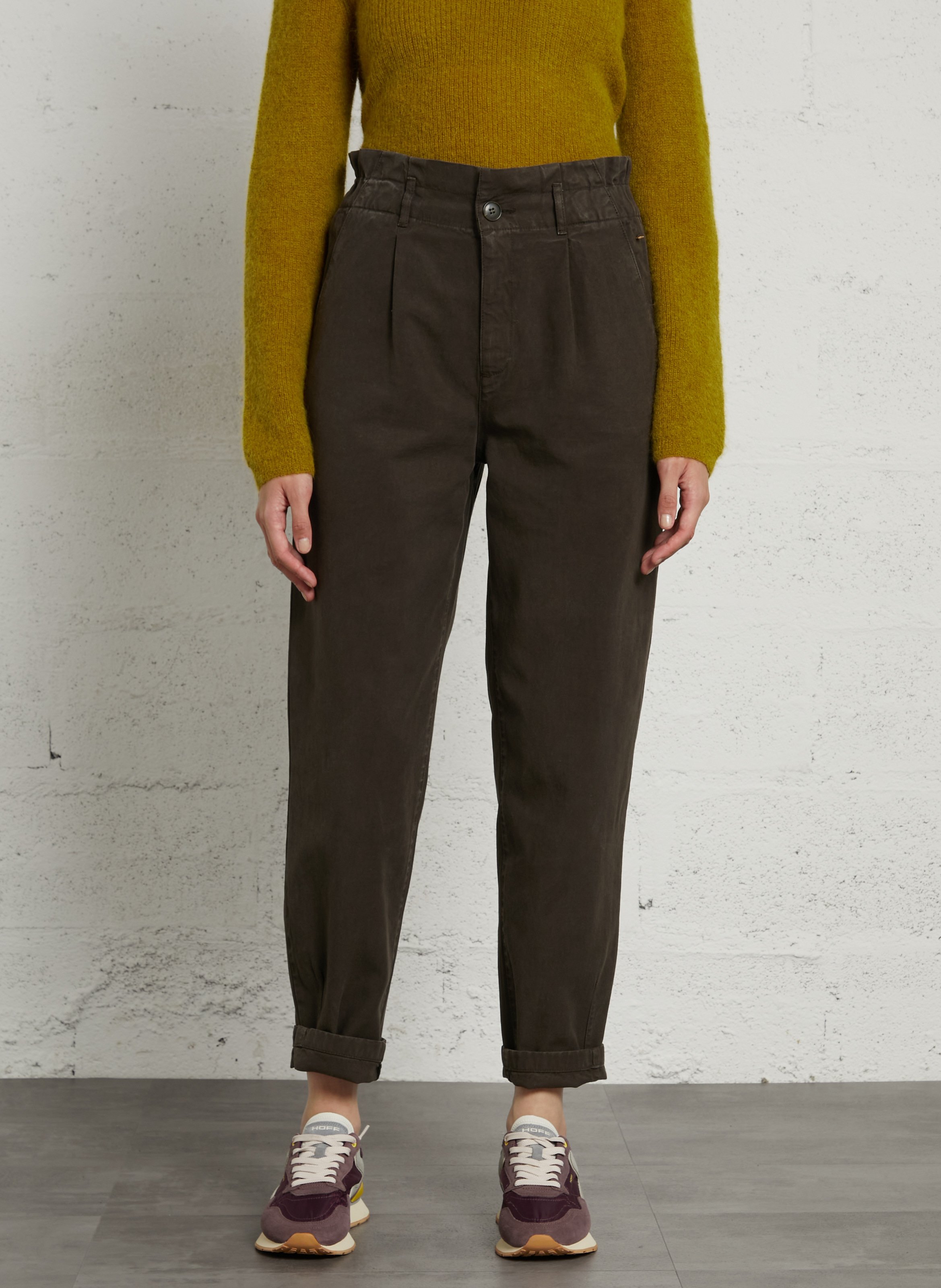 High-waisted carrot pants DES PETITS HAUTS Green