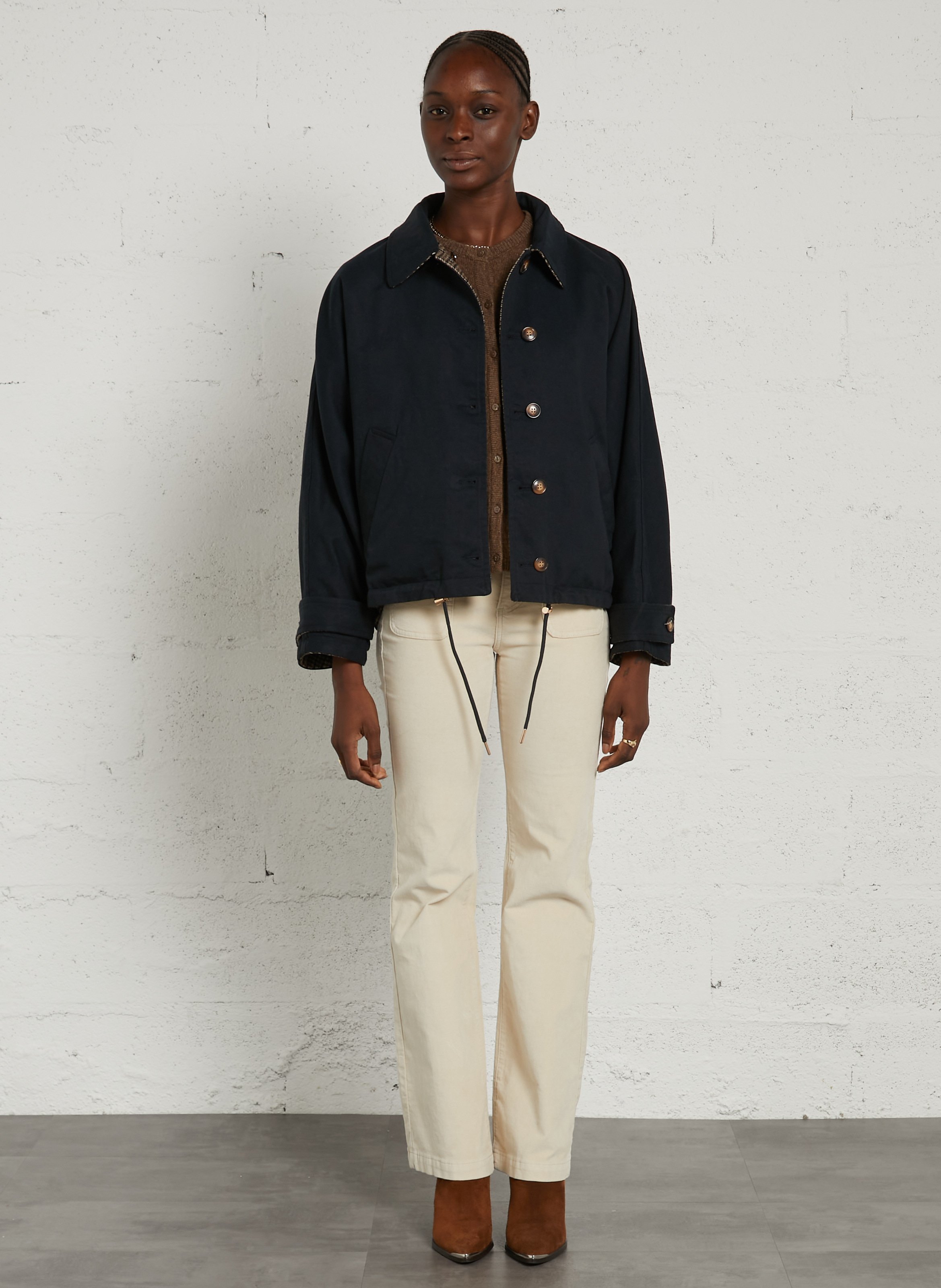 Parka col chemise en coton mélangé LA PETITE ETOILE Bleu