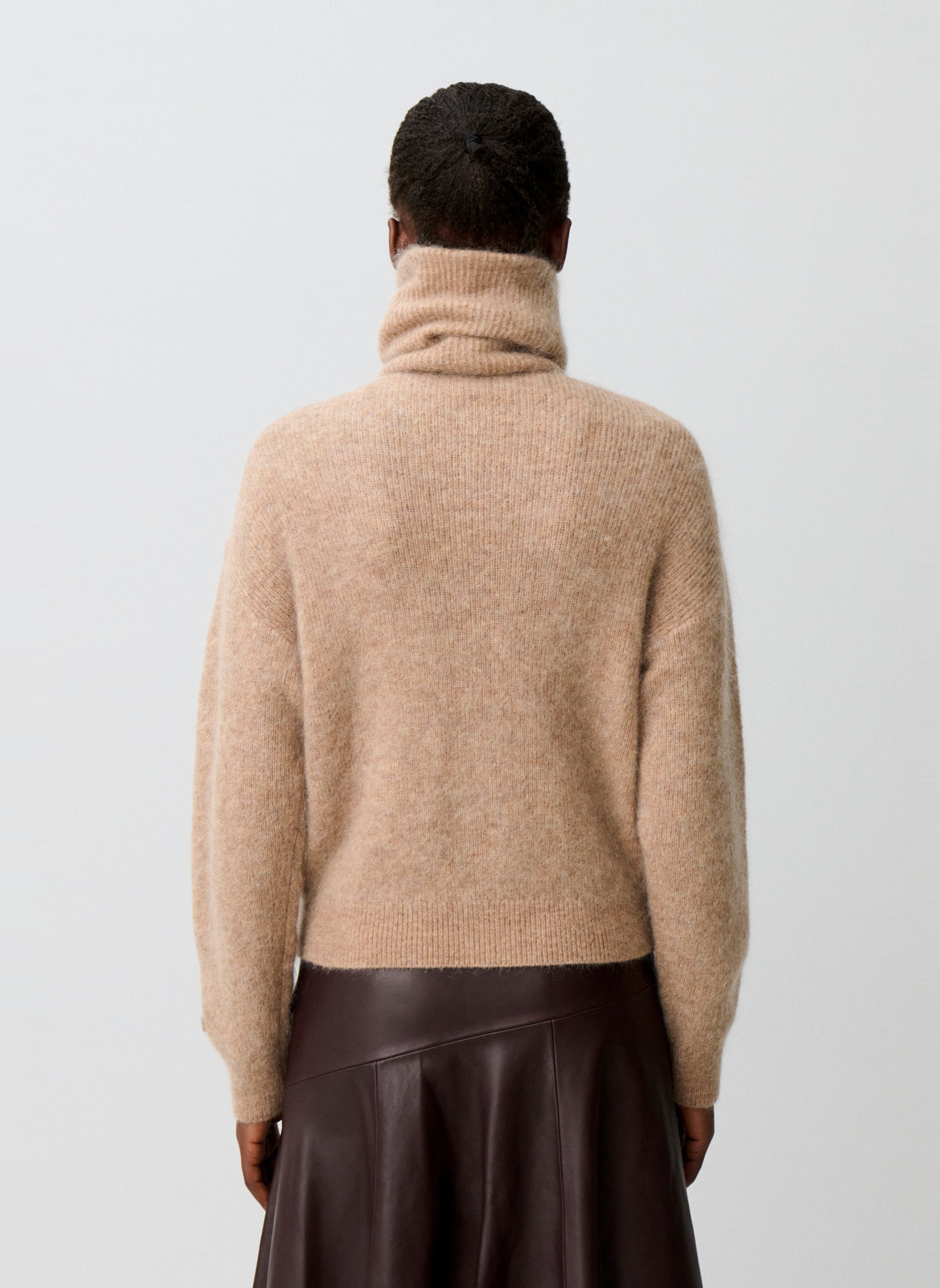 Zip-up cardigan in blended wool CLAUDIE PIERLOT Beige