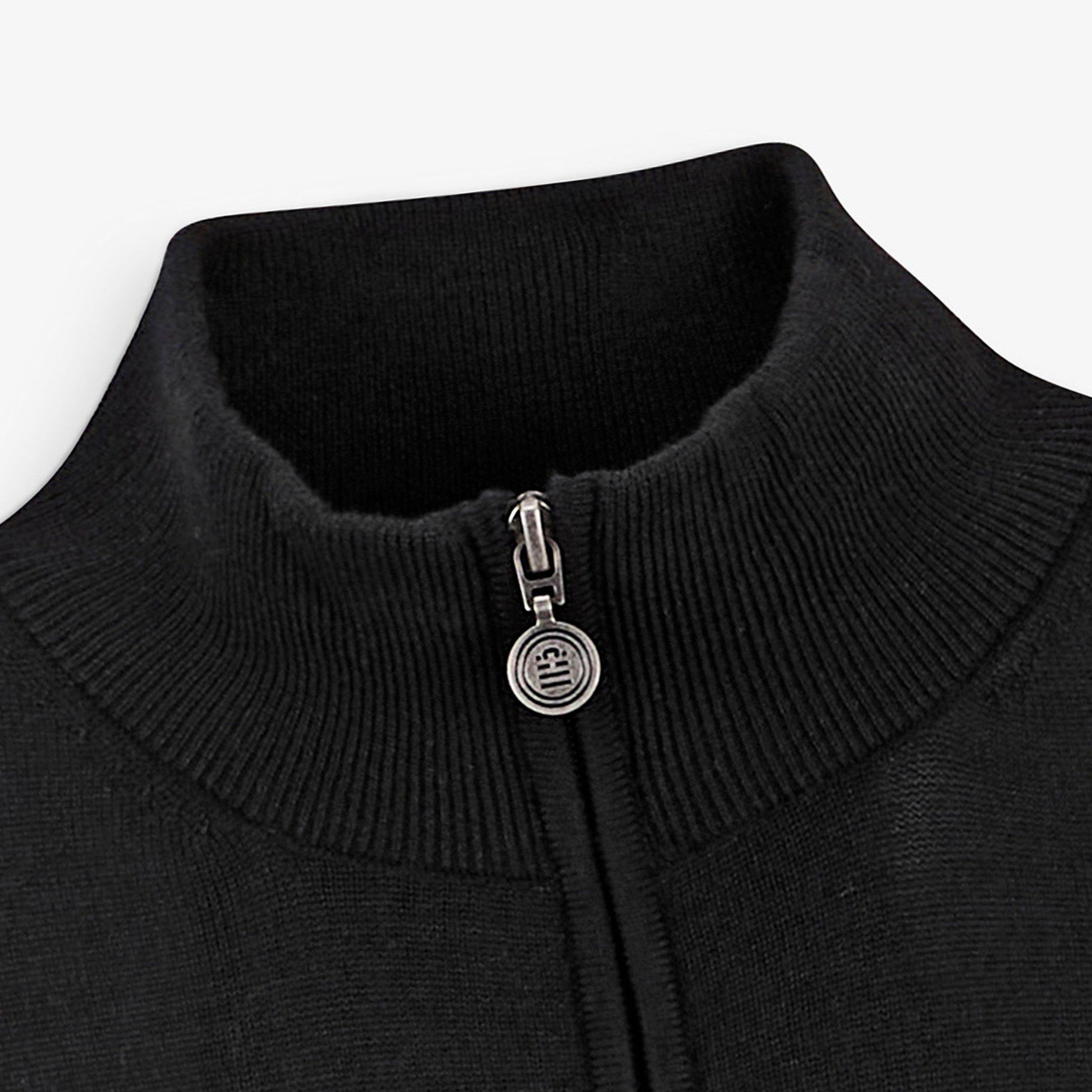 Essential black MARVINE zip-neck sweater SERGE BLANCO Black