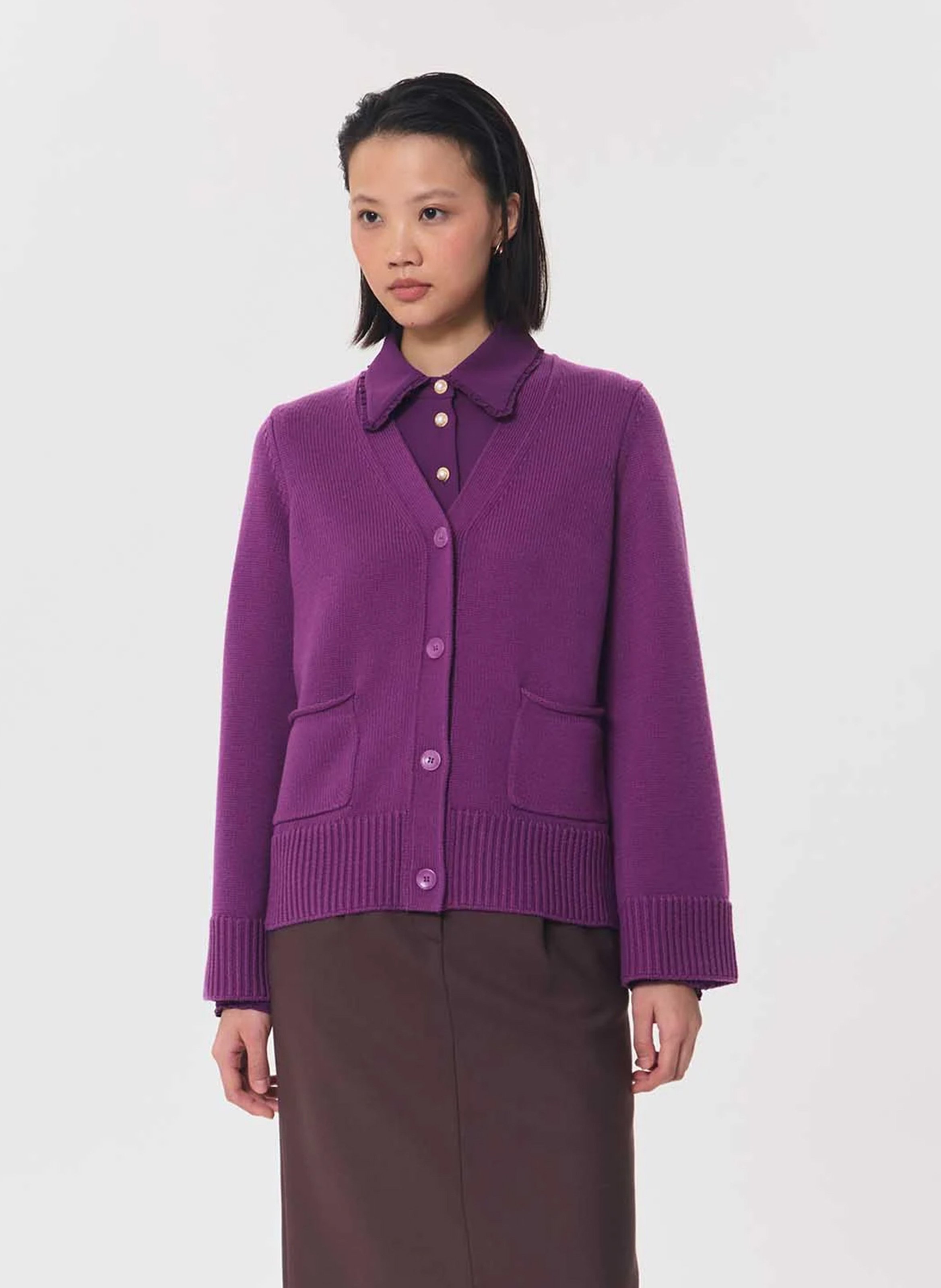 V-neck cardigan TARA JARMON Purple