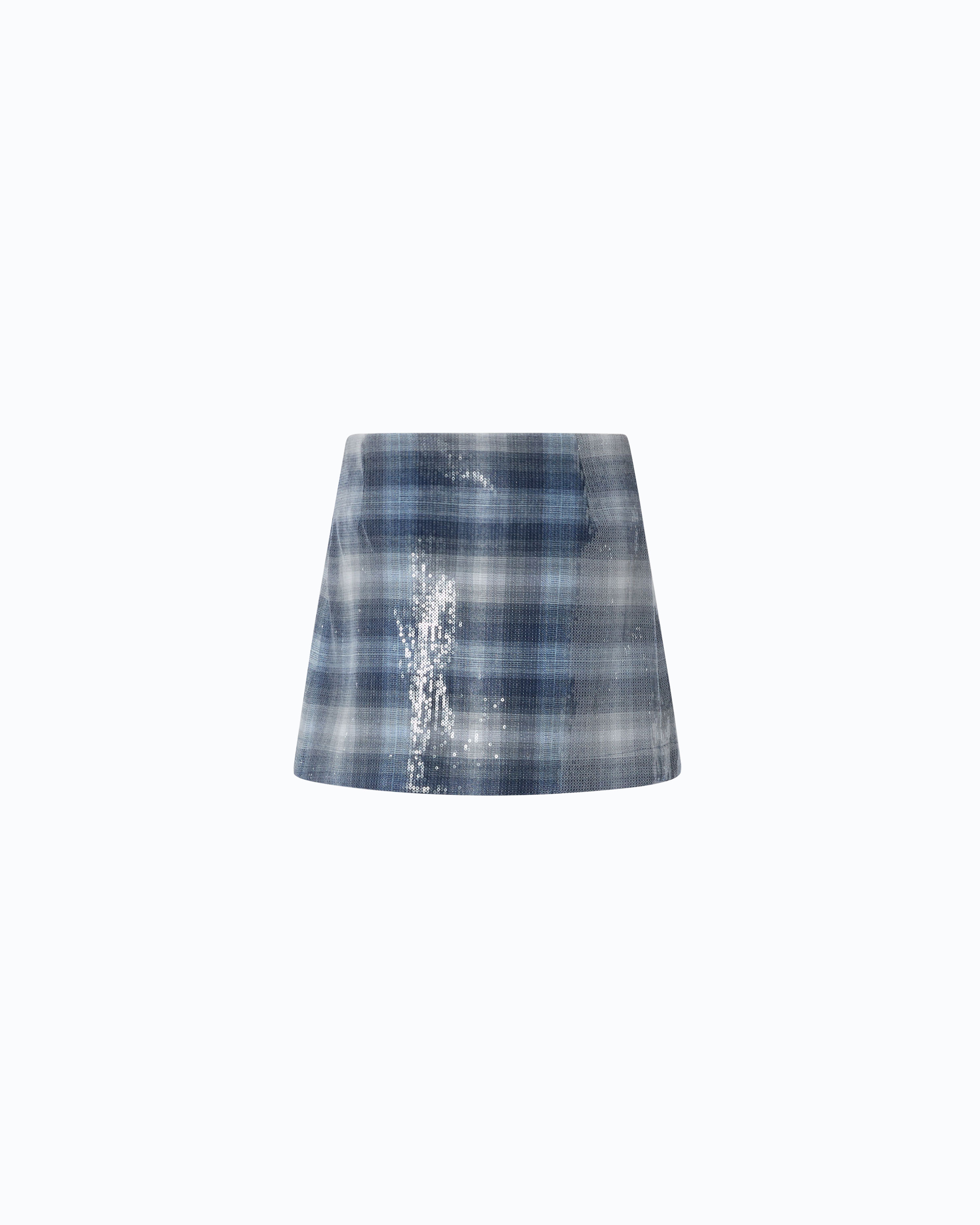 Checked sequin mini skirt PINKO Multicolored