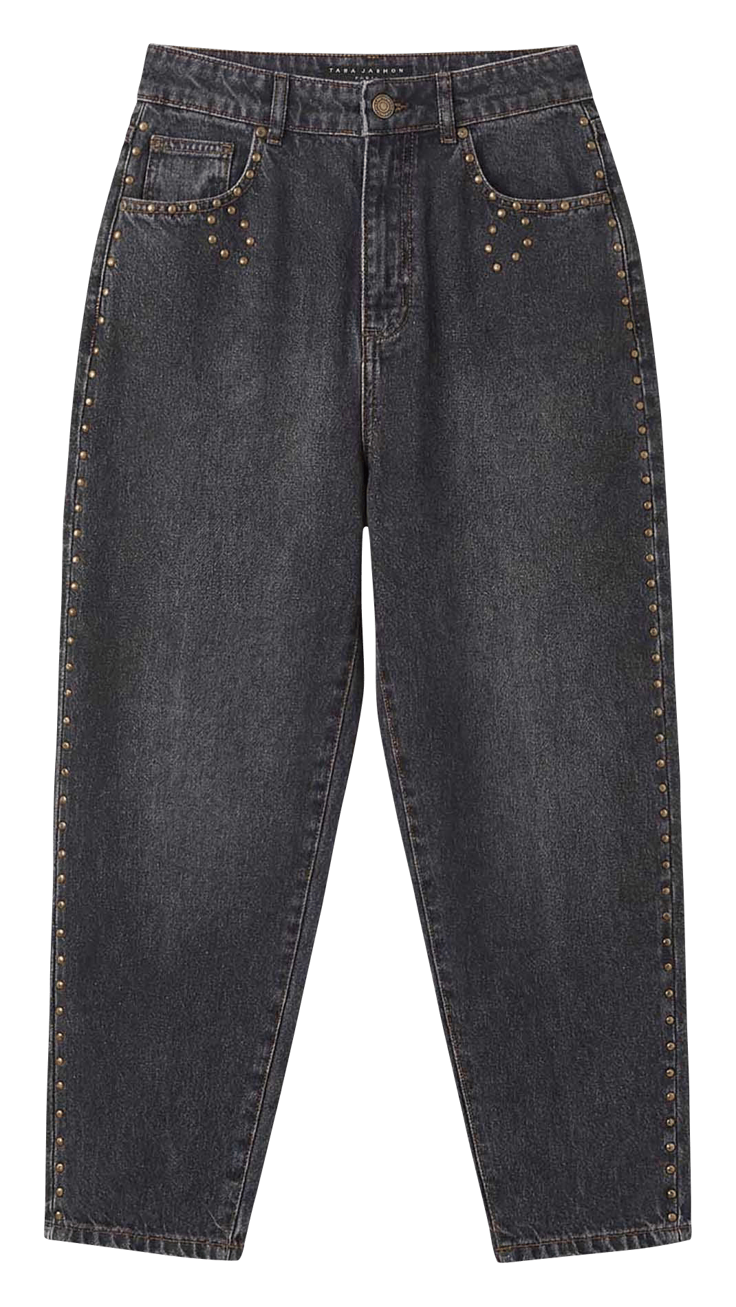 Jean bootcut uni à détail clouté TARA JARMON Noir