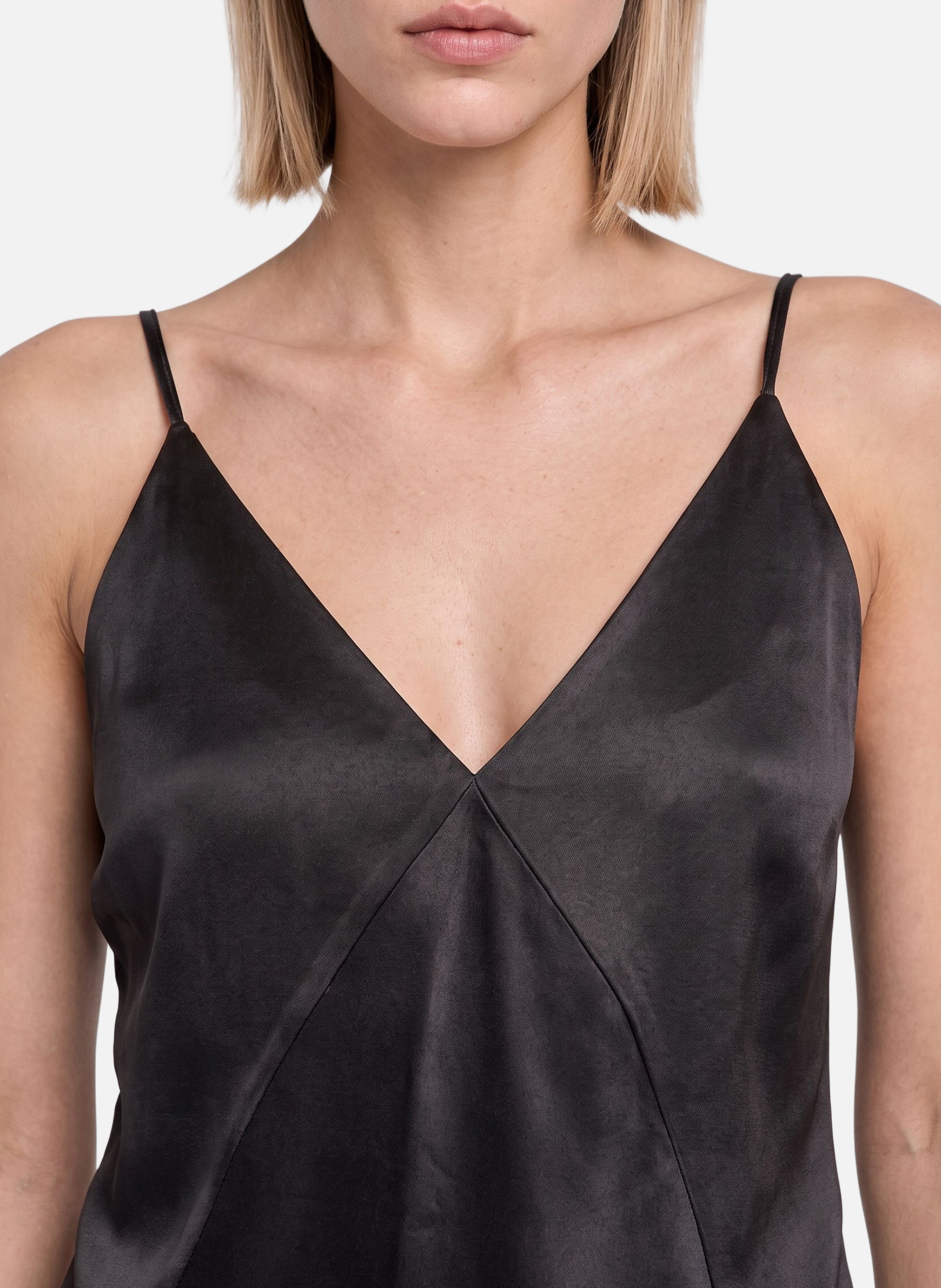 Fine-strapped satin top THE KOOPLES Black