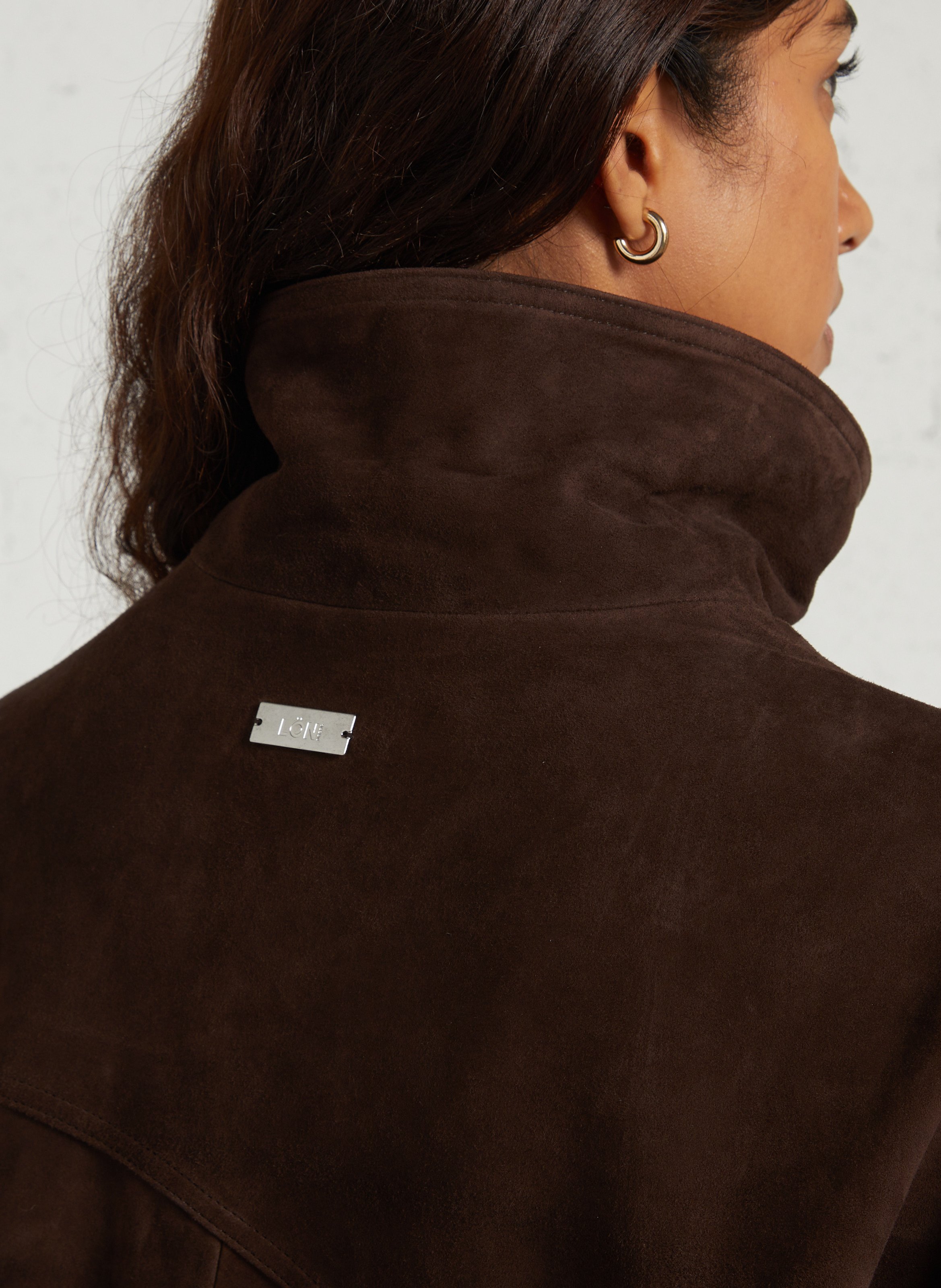 Veste en cuir oversize MARGAUX LONNBERG Marron