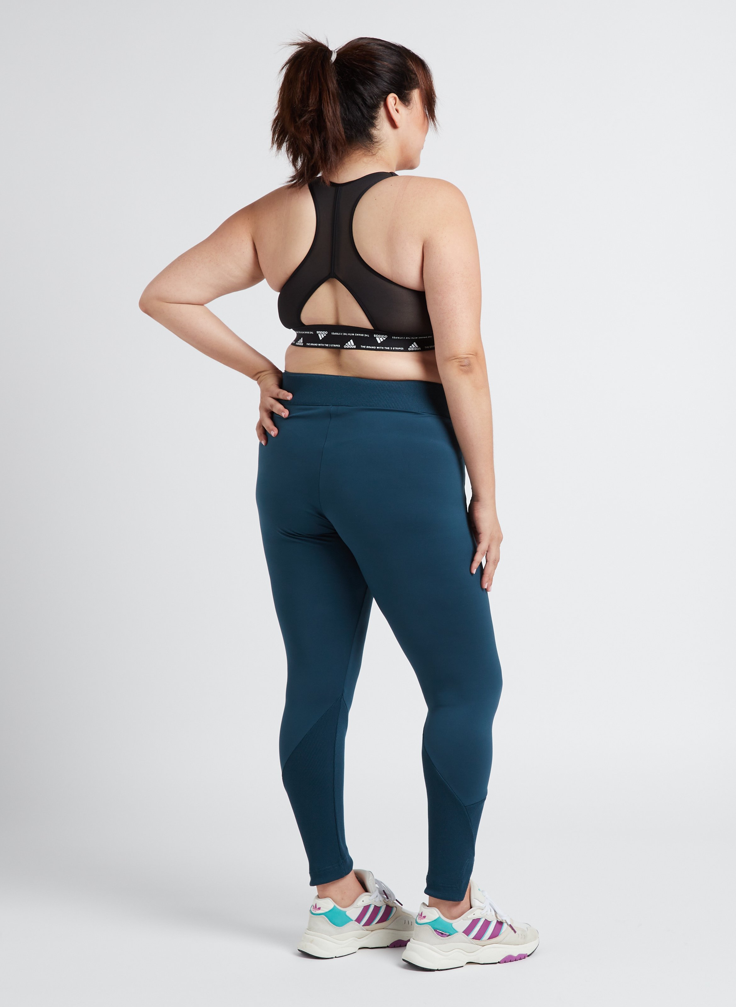 High-waisted leggings ADIDAS Blue