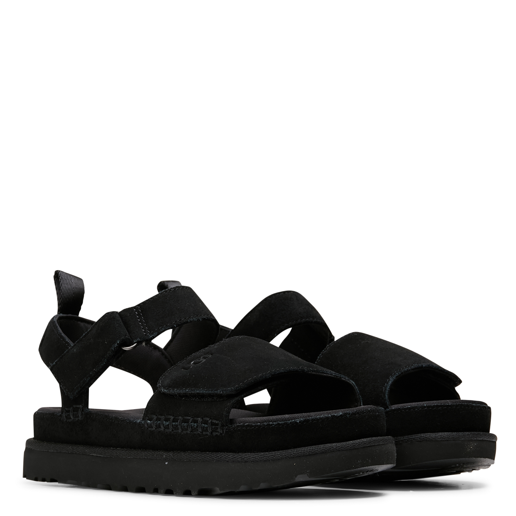 Leather wedge sandals UGG Black