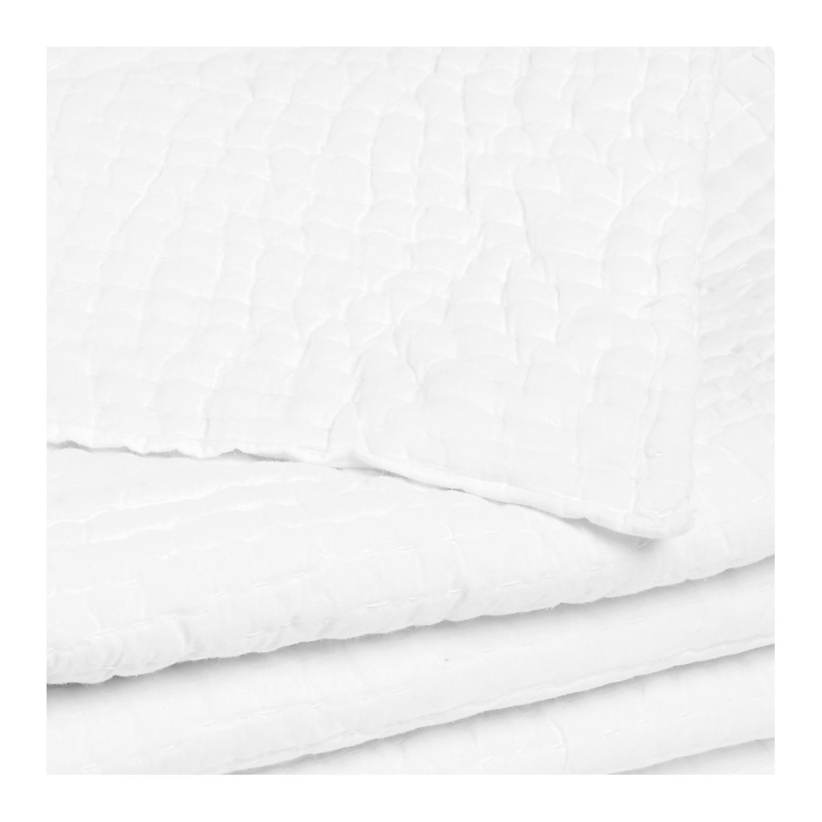 Dessus de lit blanc en coton - 260 x 240 cm BLANC D'IVOIRE Blanc