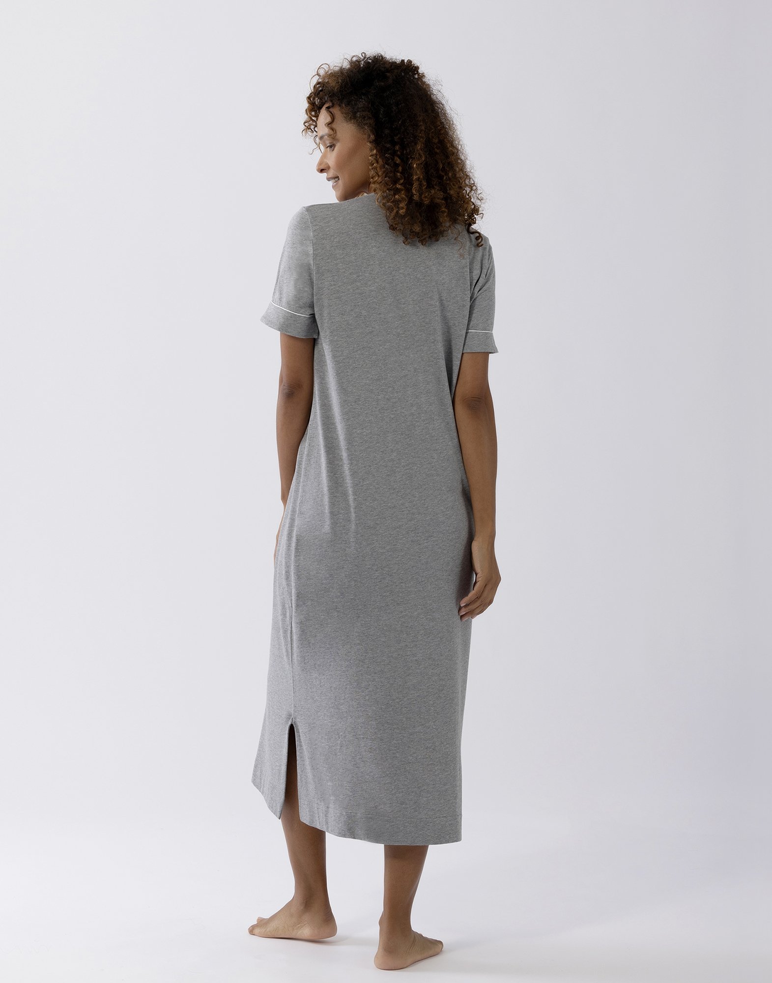 Short-sleeved cotton modal nightshirt LE CHAT Grey
