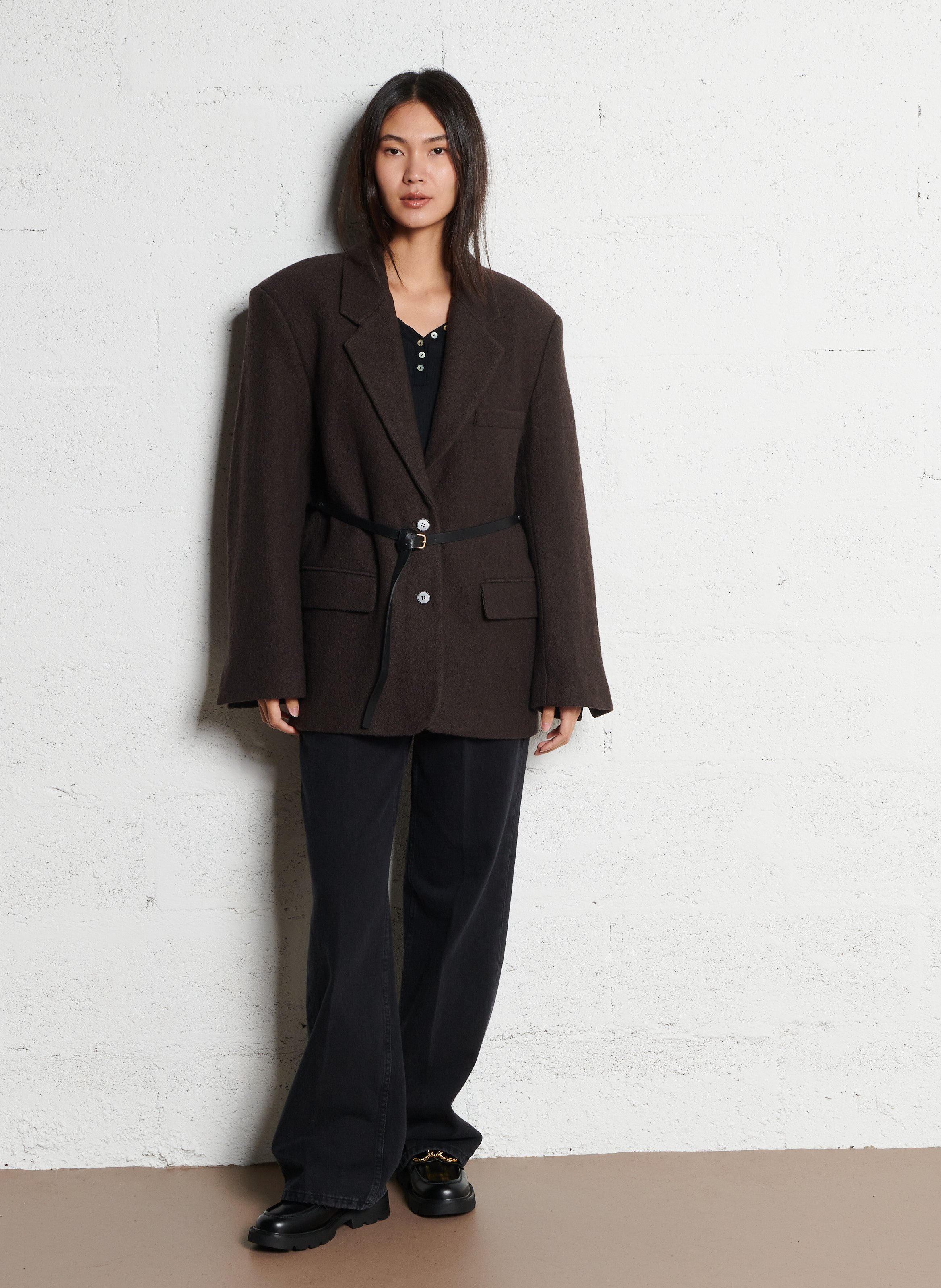 Jean large en coton BA&SH Noir